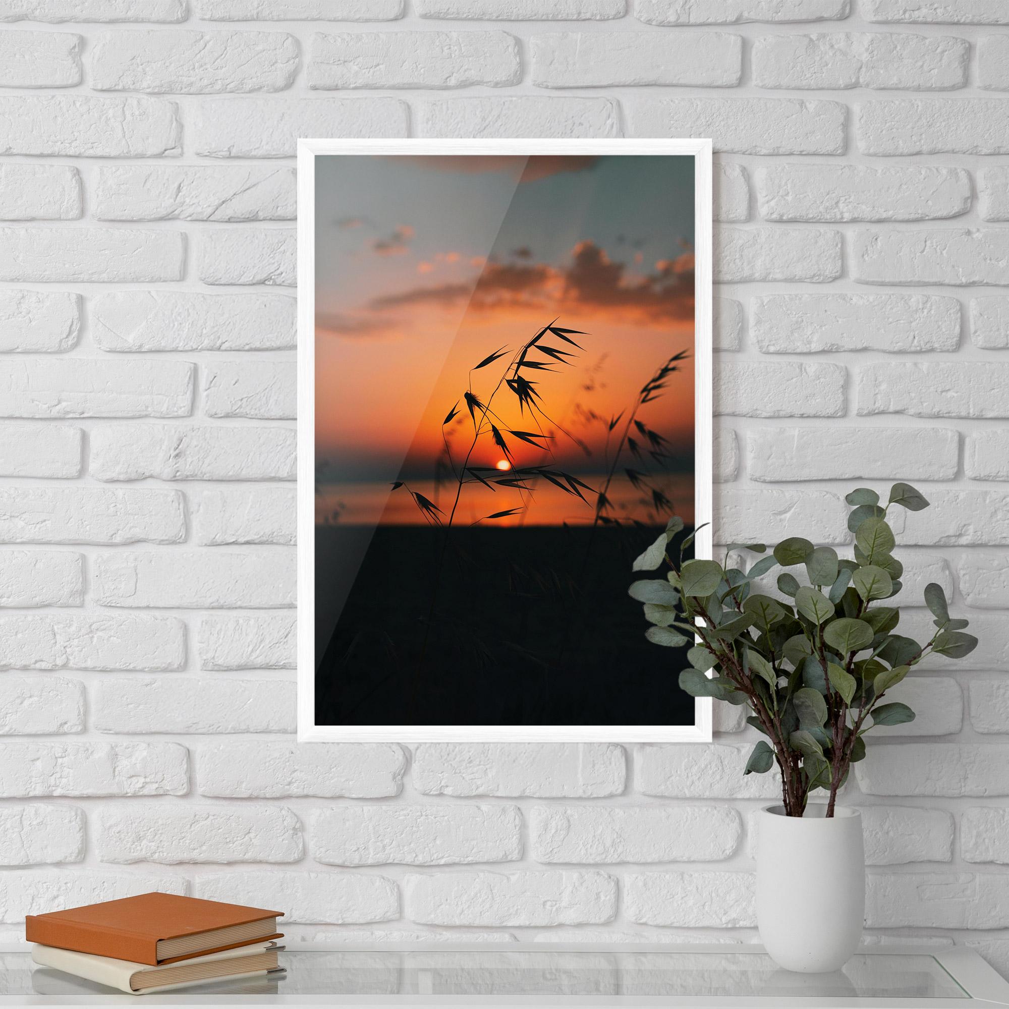 Keretezett Poszter Small Leaves Sunset mockup 5