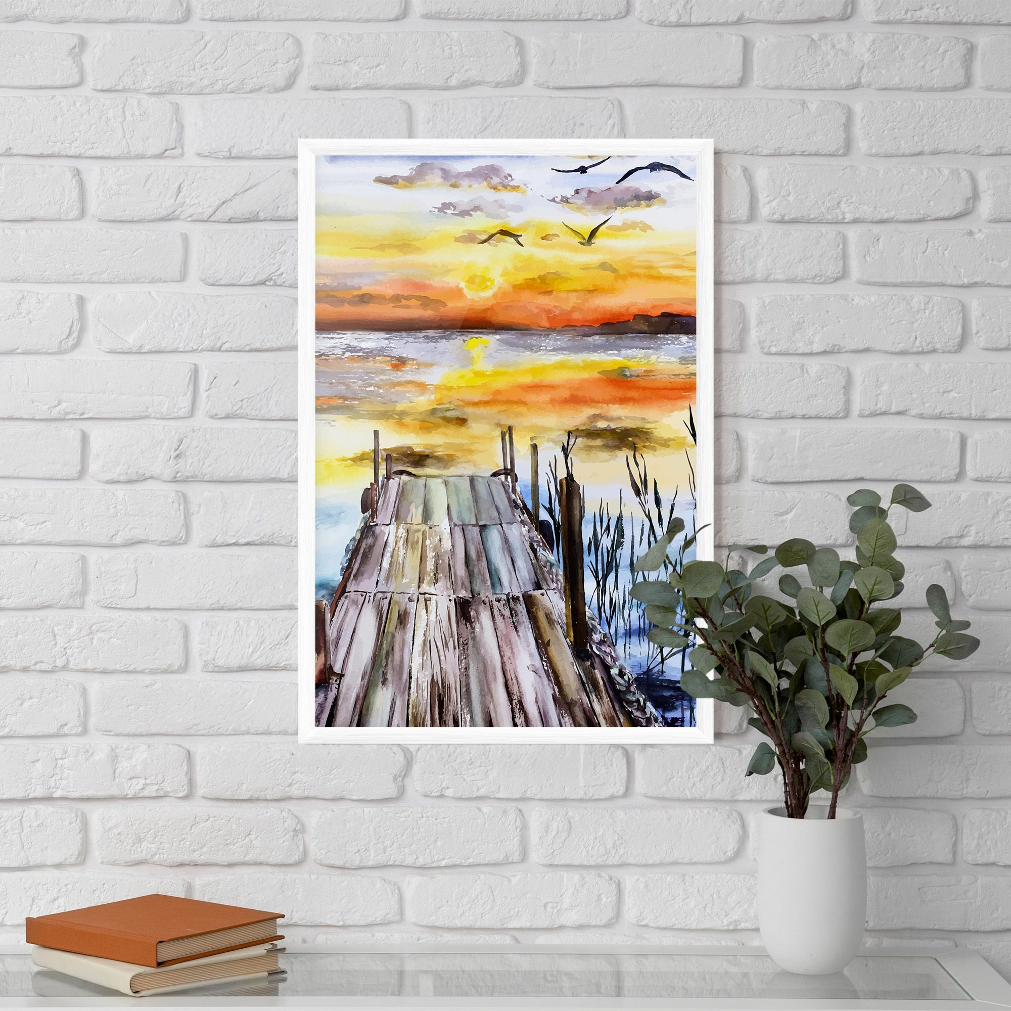 Watercolor Sunset mockup 5