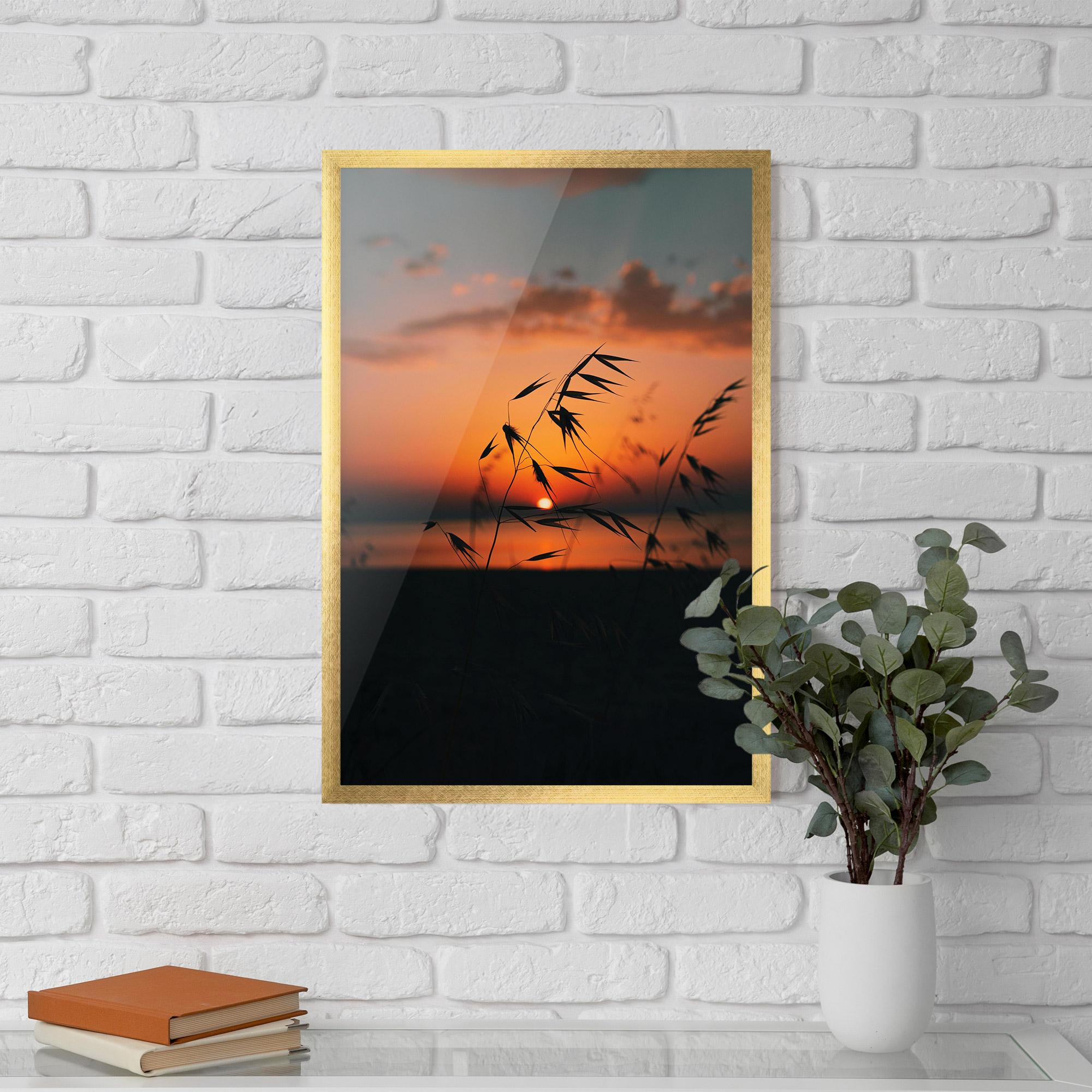 Keretezett Poszter Small Leaves Sunset mockup 5