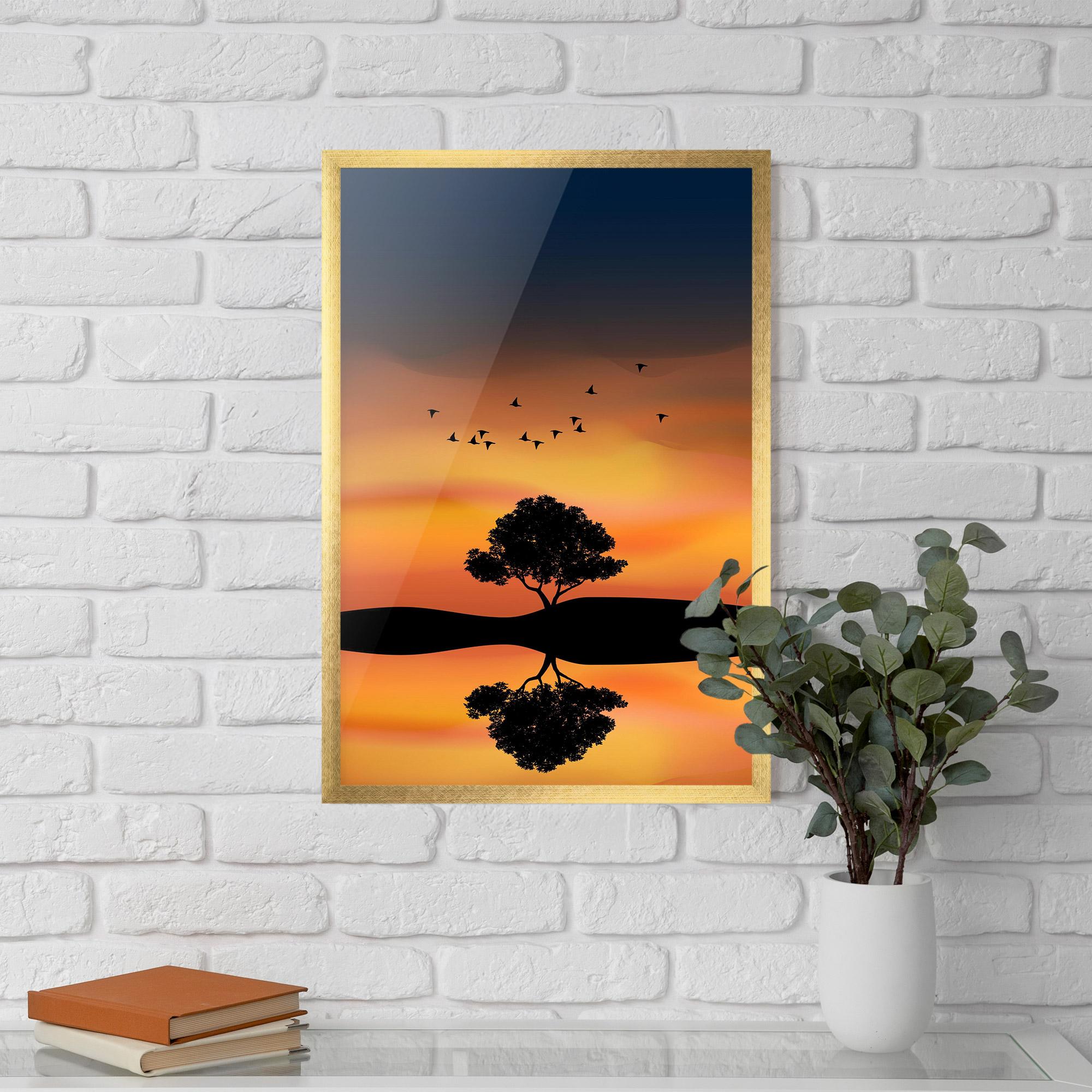 Keretezett Poszter Sundown Reflection mockup 5