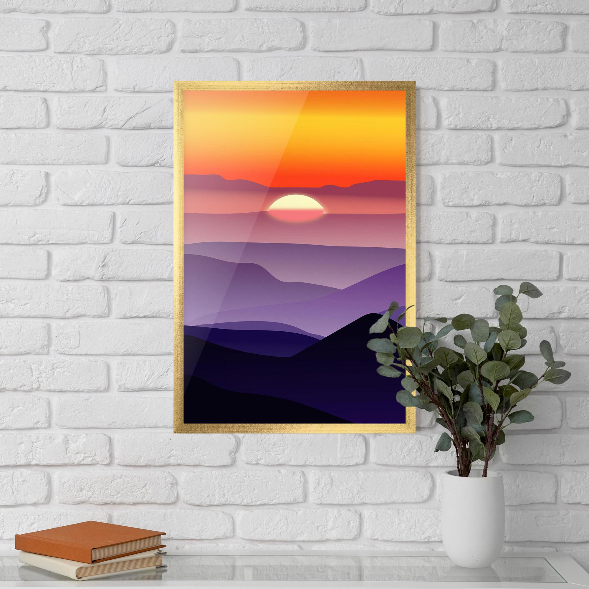 Keretezett Poszter Sunset Purple mockup 5