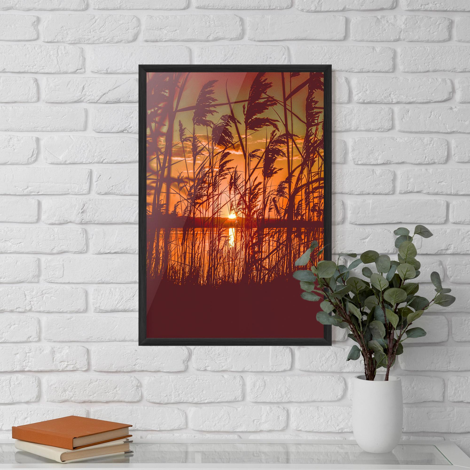 Keretezett Poszter Red Sunset Lake mockup 5