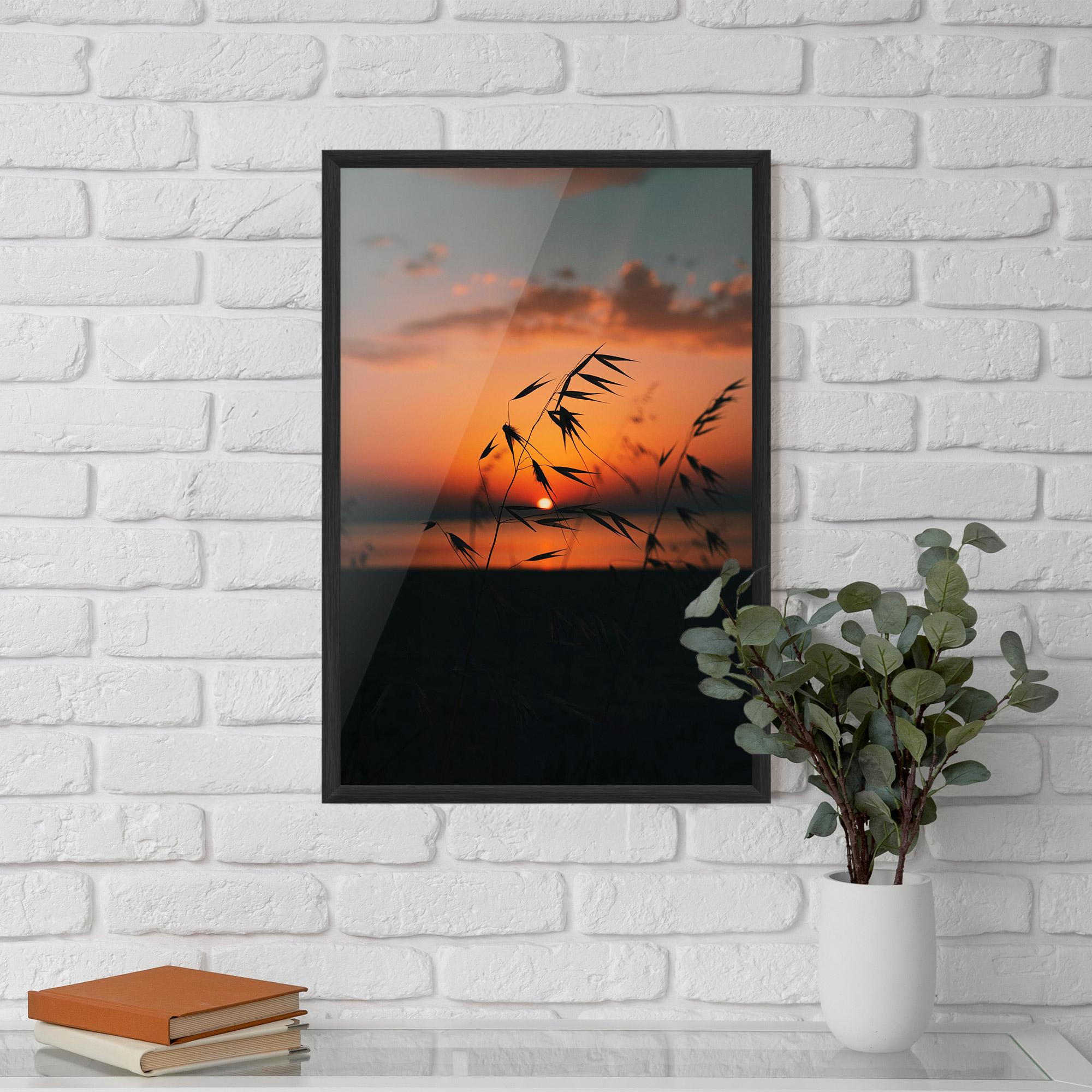 Keretezett Poszter Small Leaves Sunset mockup 5