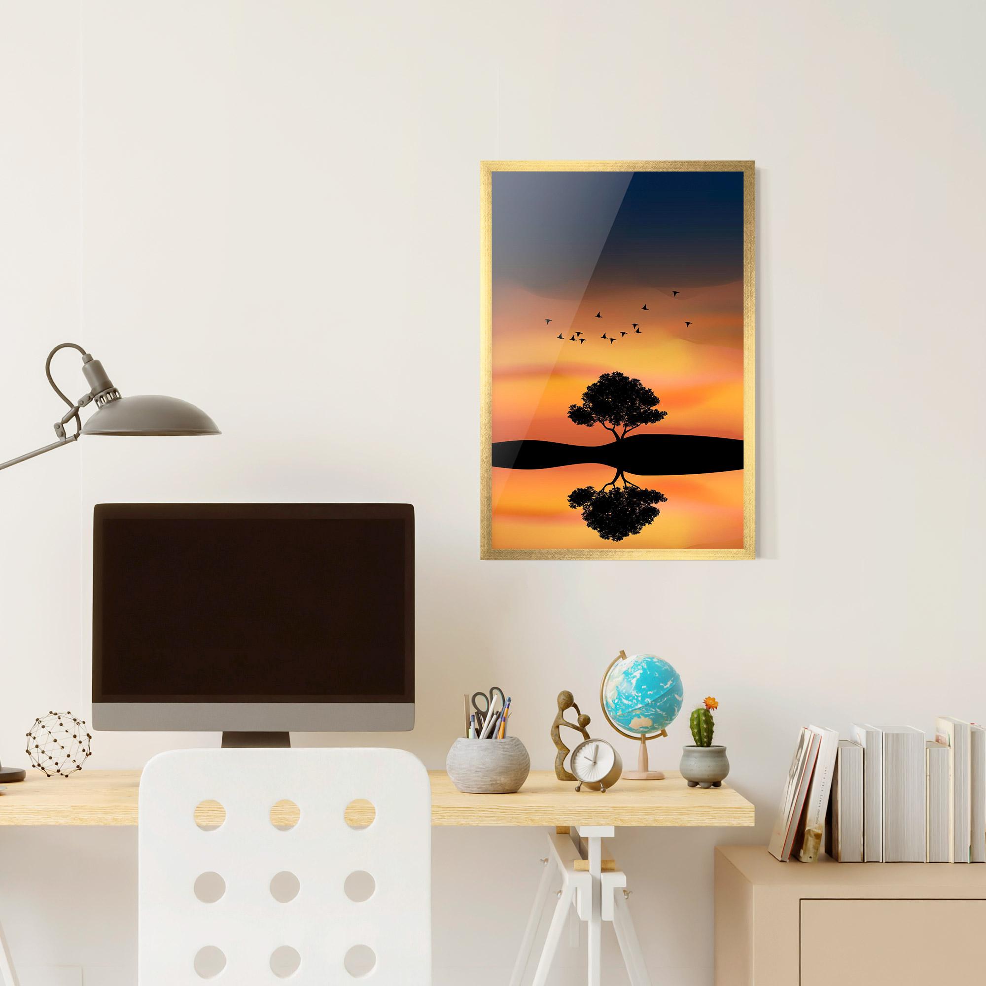 Keretezett Poszter Sundown Reflection mockup 6