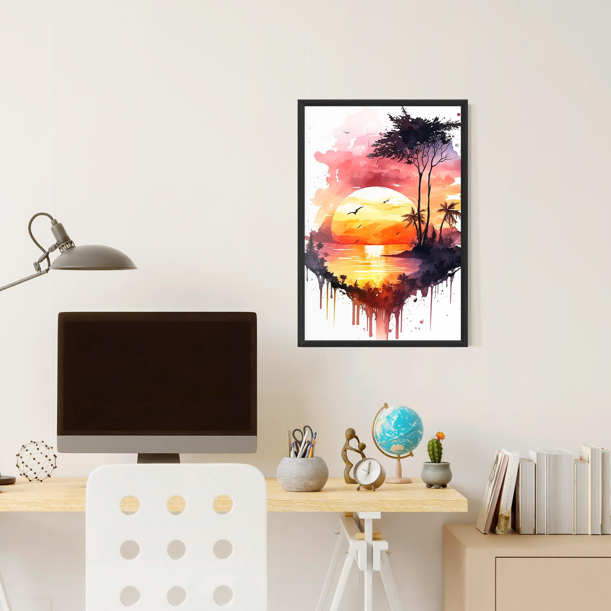 Keretezett Poszter Purple Sunset Art mockup 6