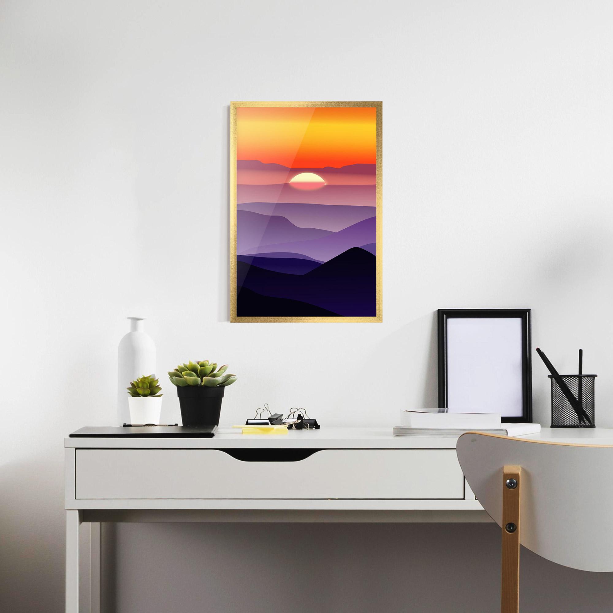 Keretezett Poszter Sunset Purple mockup 7