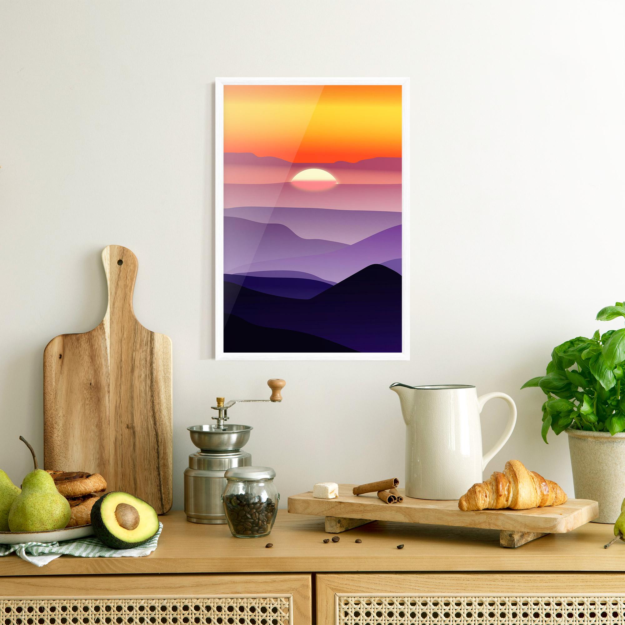 Keretezett Poszter Sunset Purple mockup 8