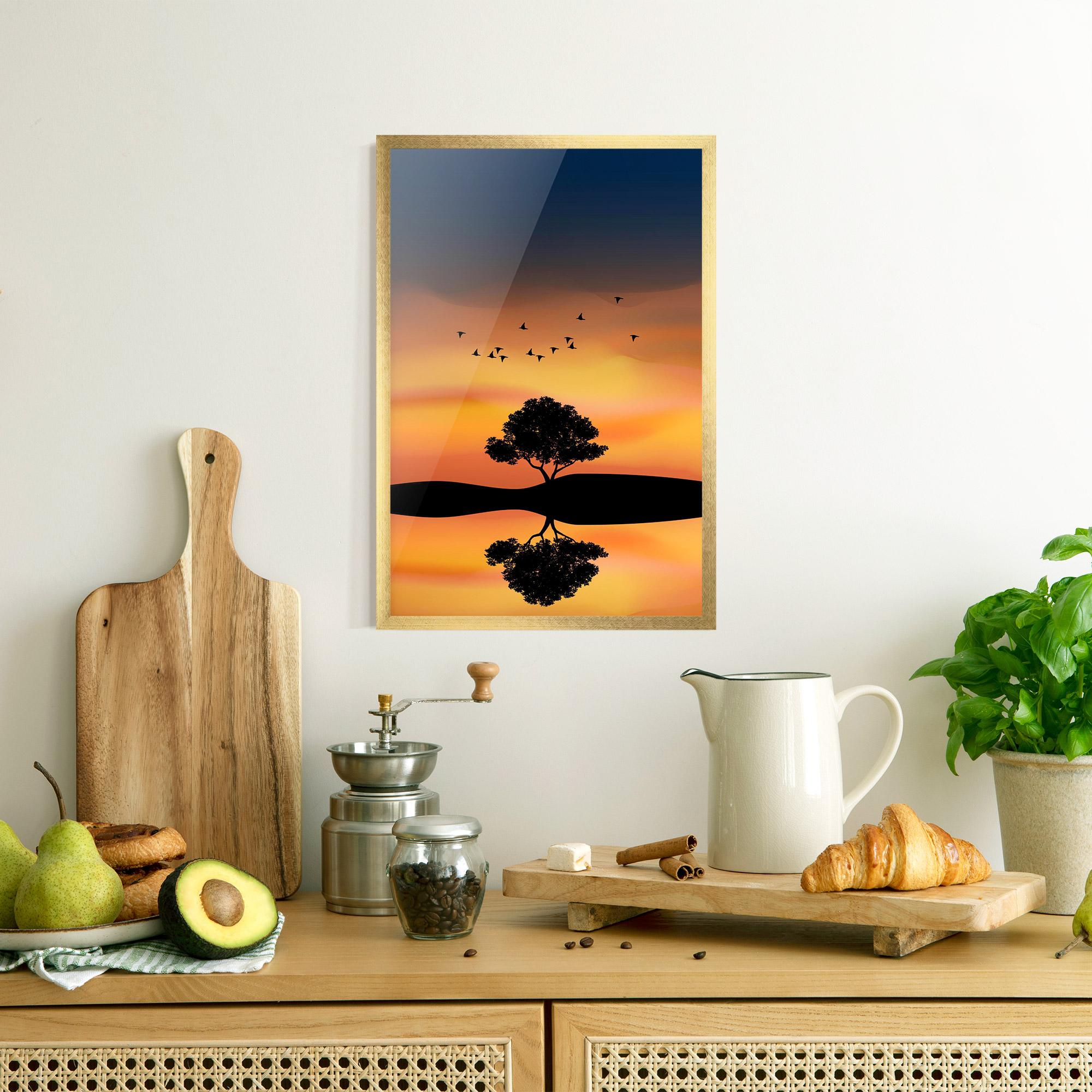 Keretezett Poszter Sundown Reflection mockup 8