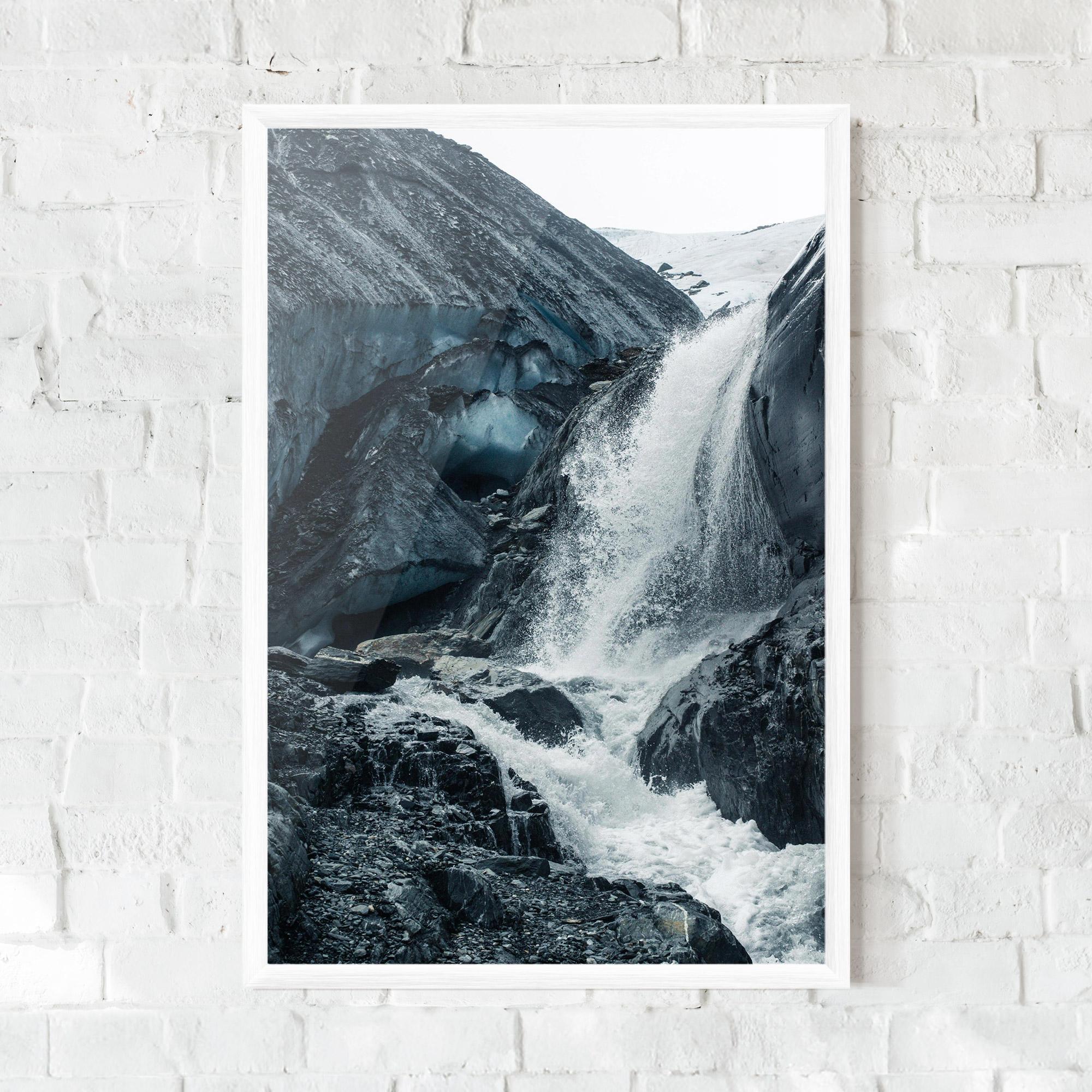 Keretezett Poszter Blue Rocks Waterfall mockup 0