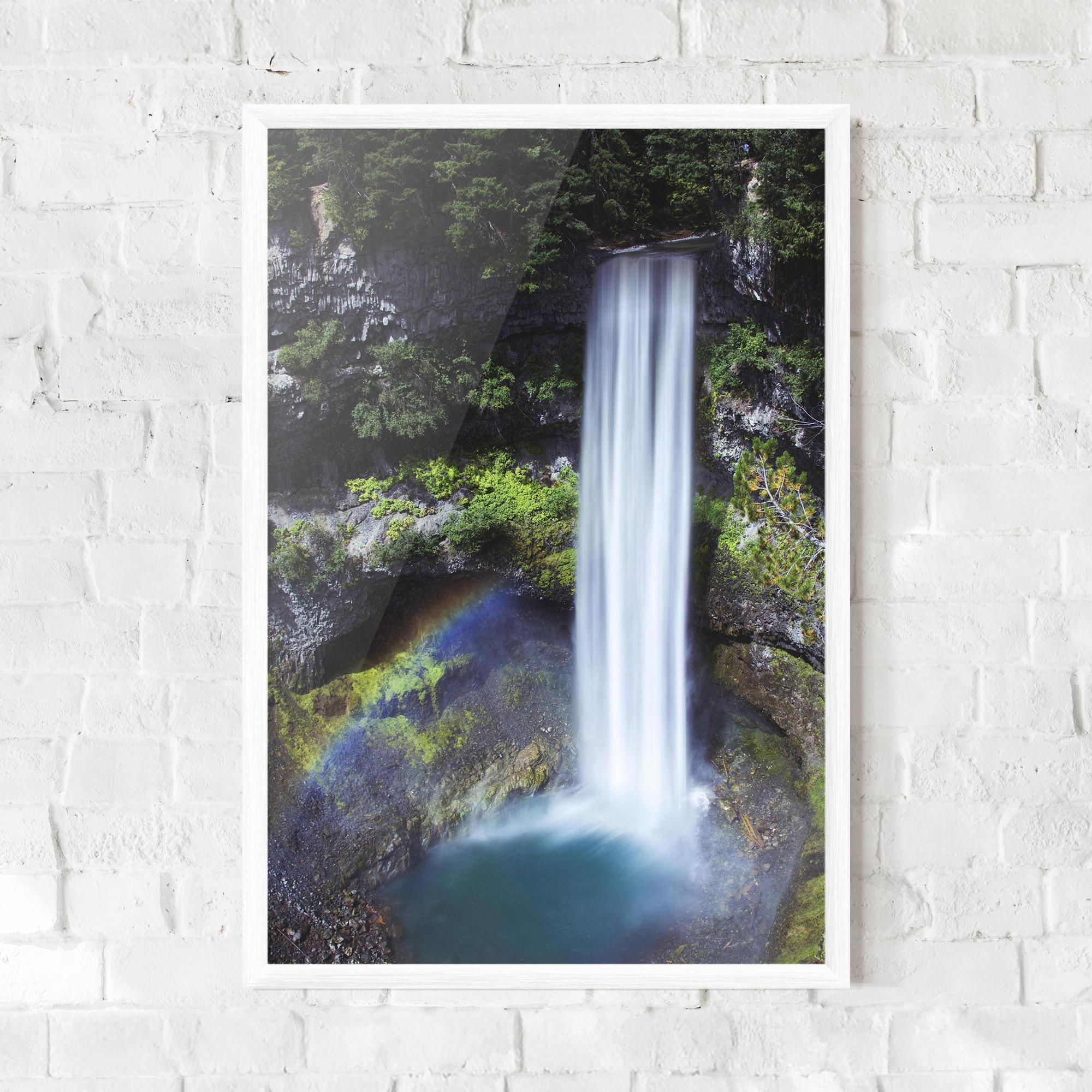 Keretezett Poszter Pretty Rainbow Waterfall mockup 0