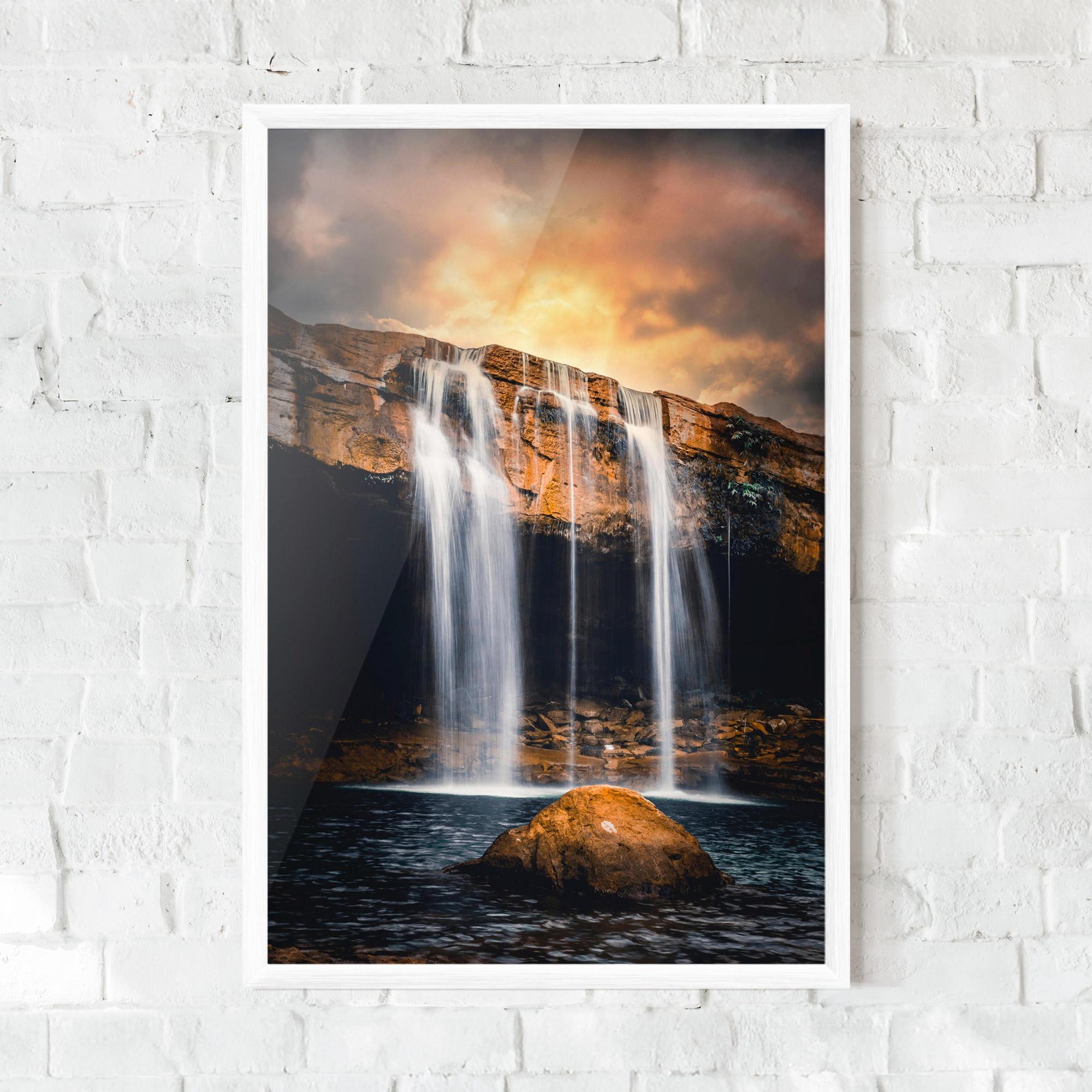 Keretezett Poszter Waterfall Place To Hide mockup 0