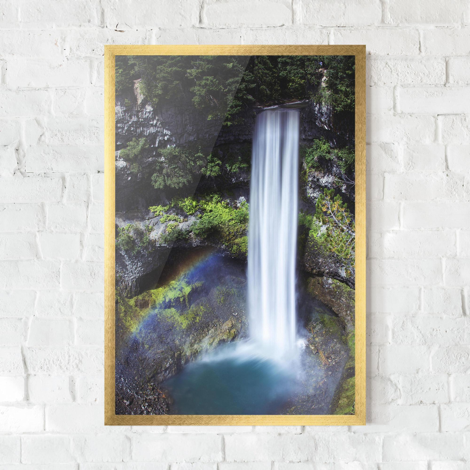 Keretezett Poszter Pretty Rainbow Waterfall mockup 0