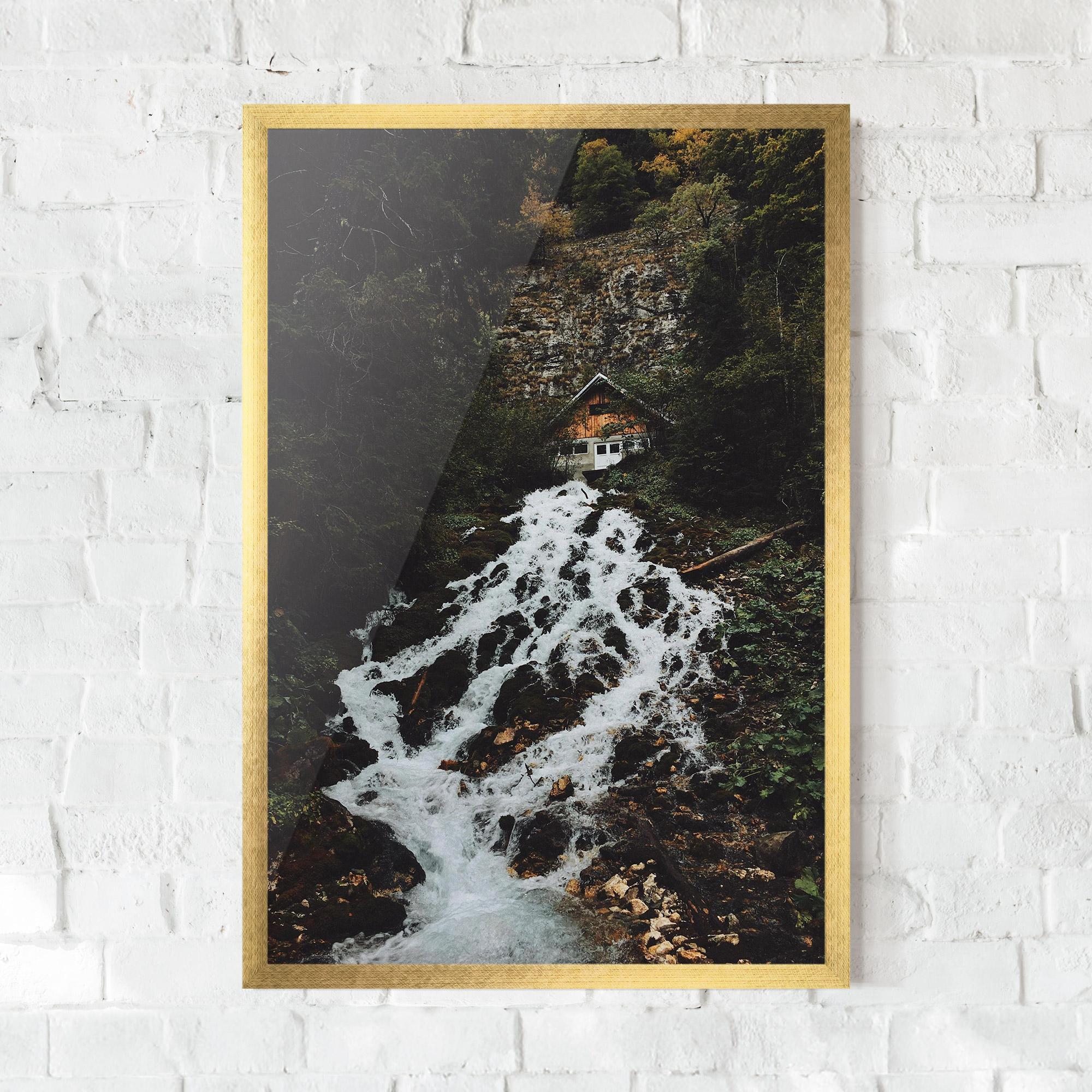 Keretezett Poszter Waterfall From Home mockup 0