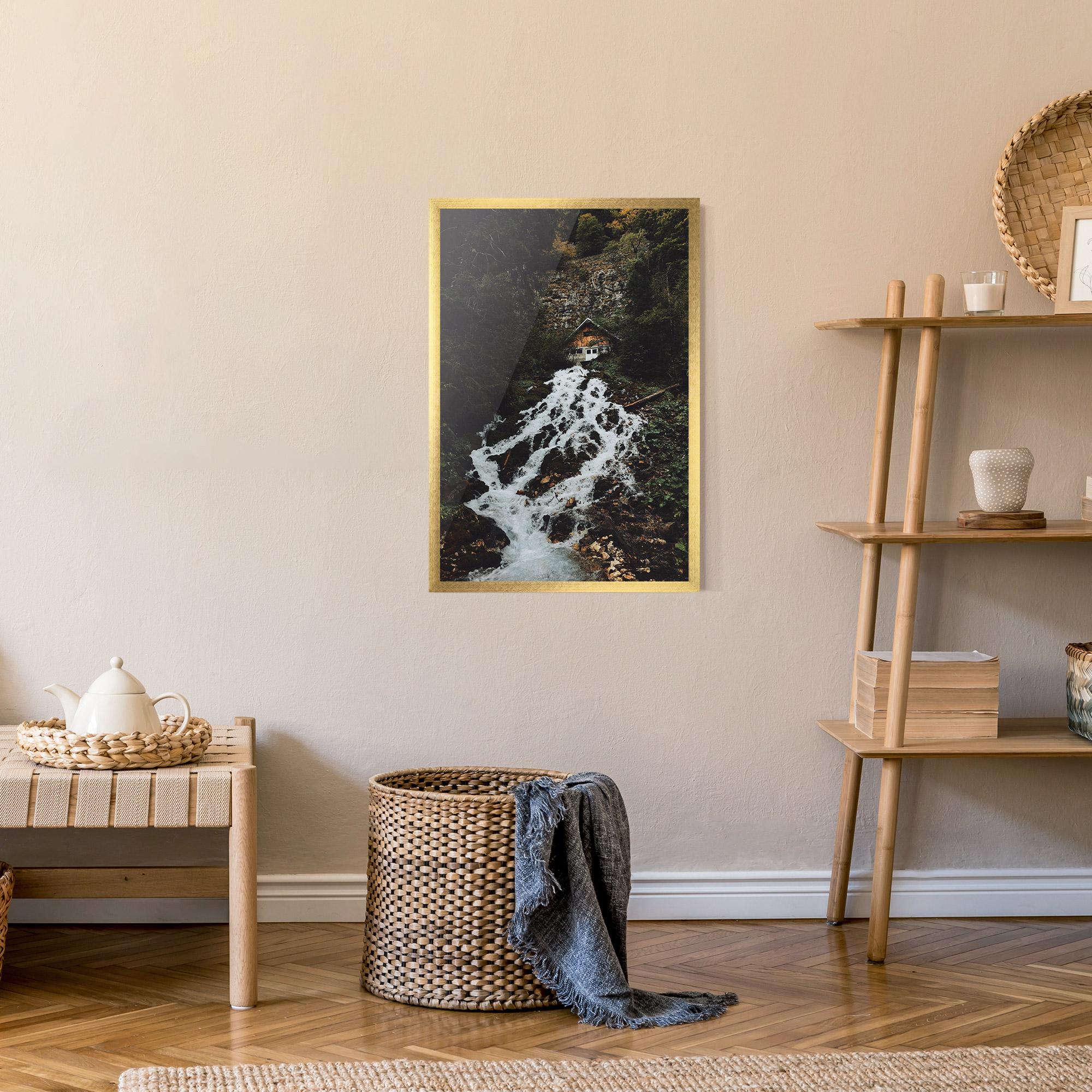 Keretezett Poszter Waterfall From Home mockup 9