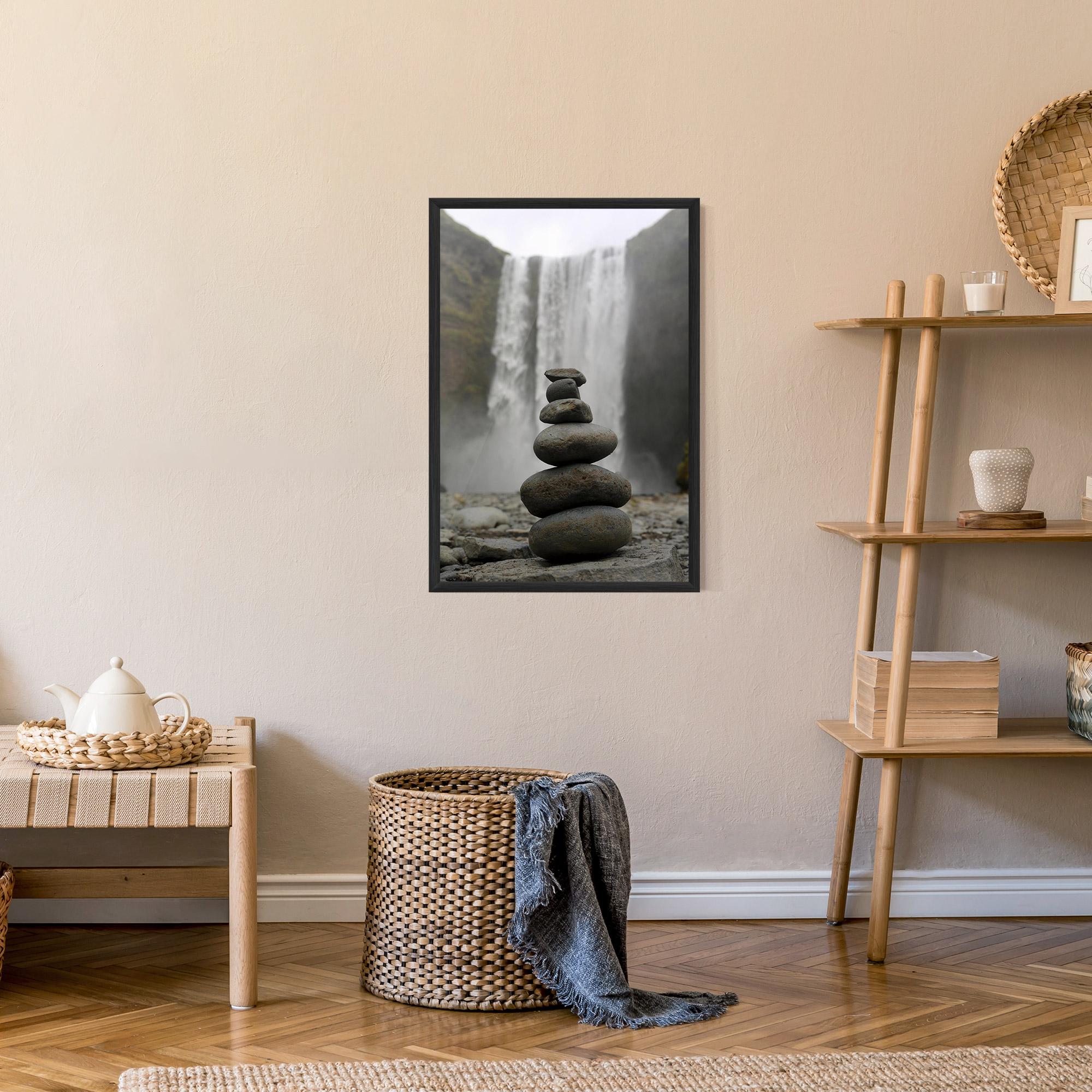 Keretezett Poszter Balanced Rocks Waterfall mockup 9