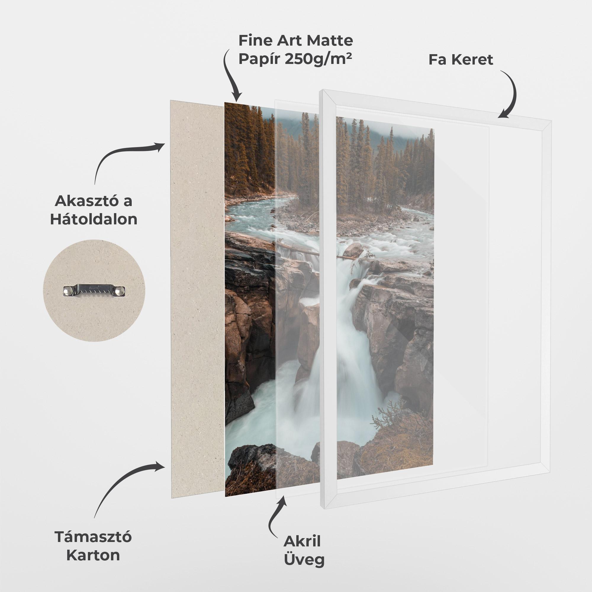 Keretezett Poszter Orange Trees Waterfall mockup 1