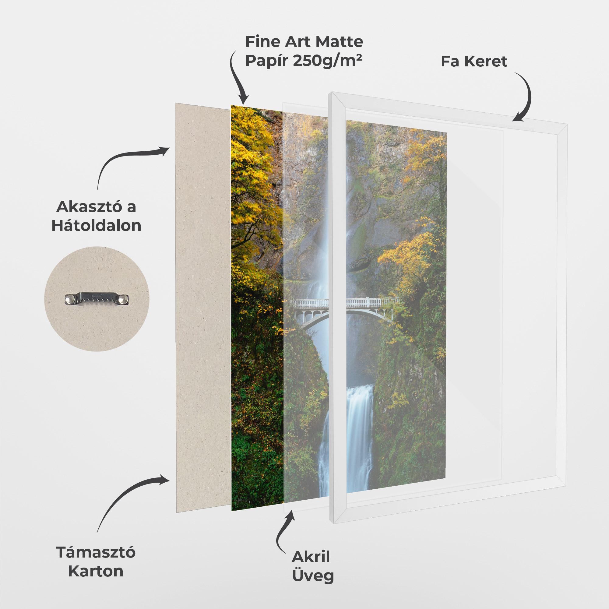 Keretezett Poszter Yellow Leaves Bridge mockup 1