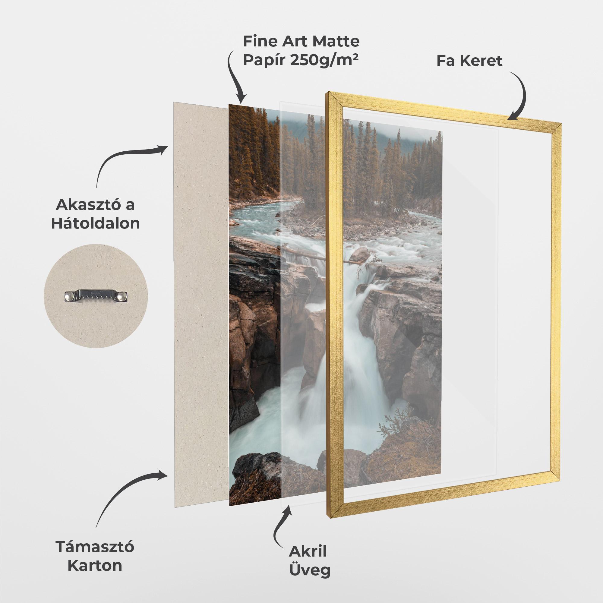 Keretezett Poszter Orange Trees Waterfall mockup 1