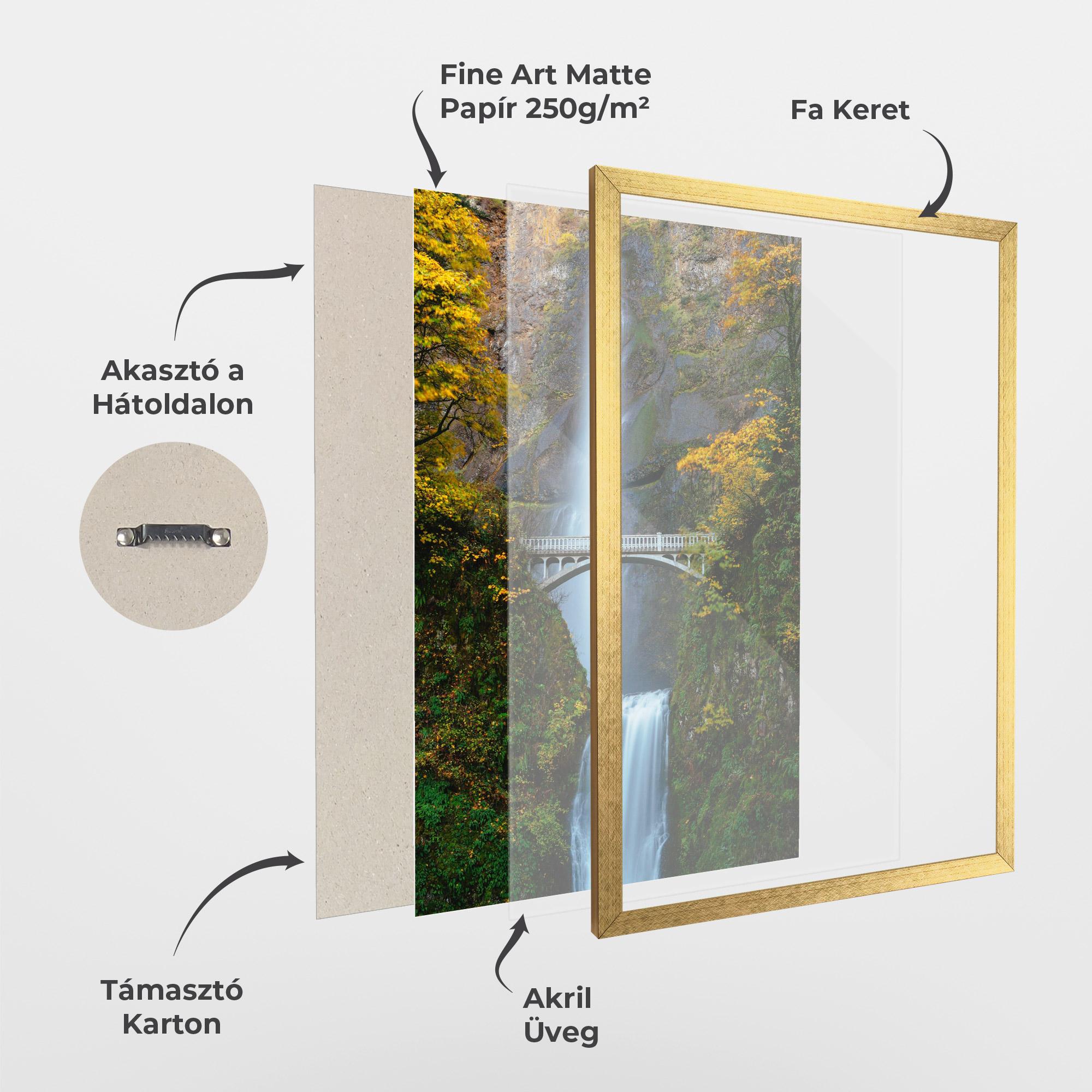 Keretezett Poszter Yellow Leaves Bridge mockup 1