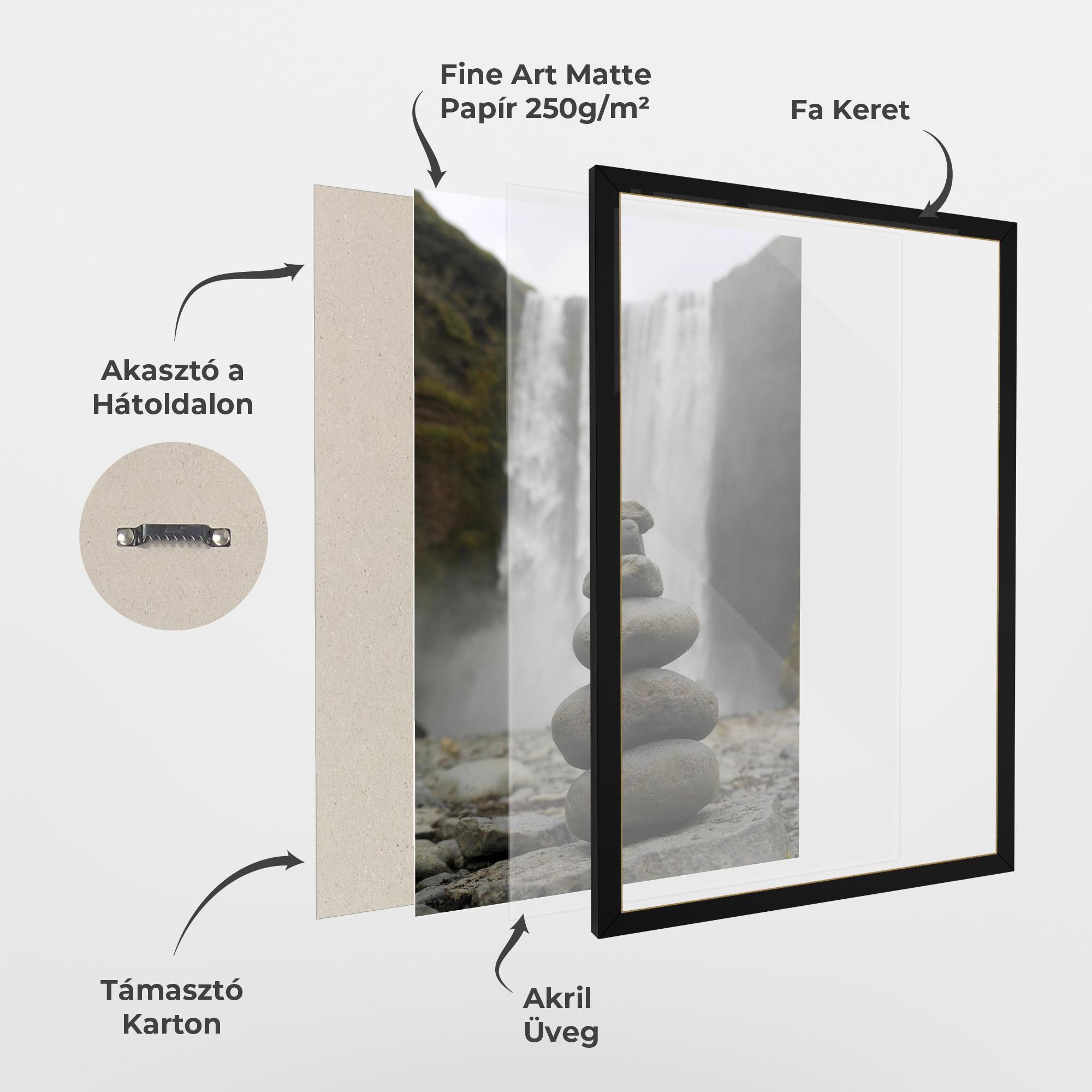 Keretezett Poszter Balanced Rocks Waterfall mockup 1