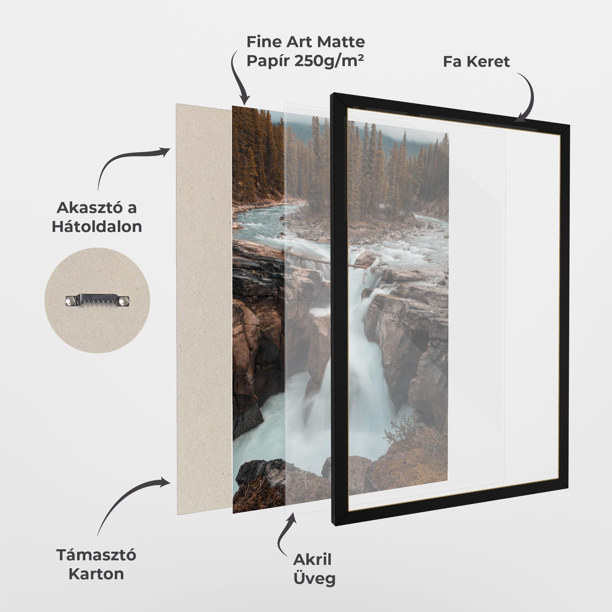 Keretezett Poszter Orange Trees Waterfall mockup 1