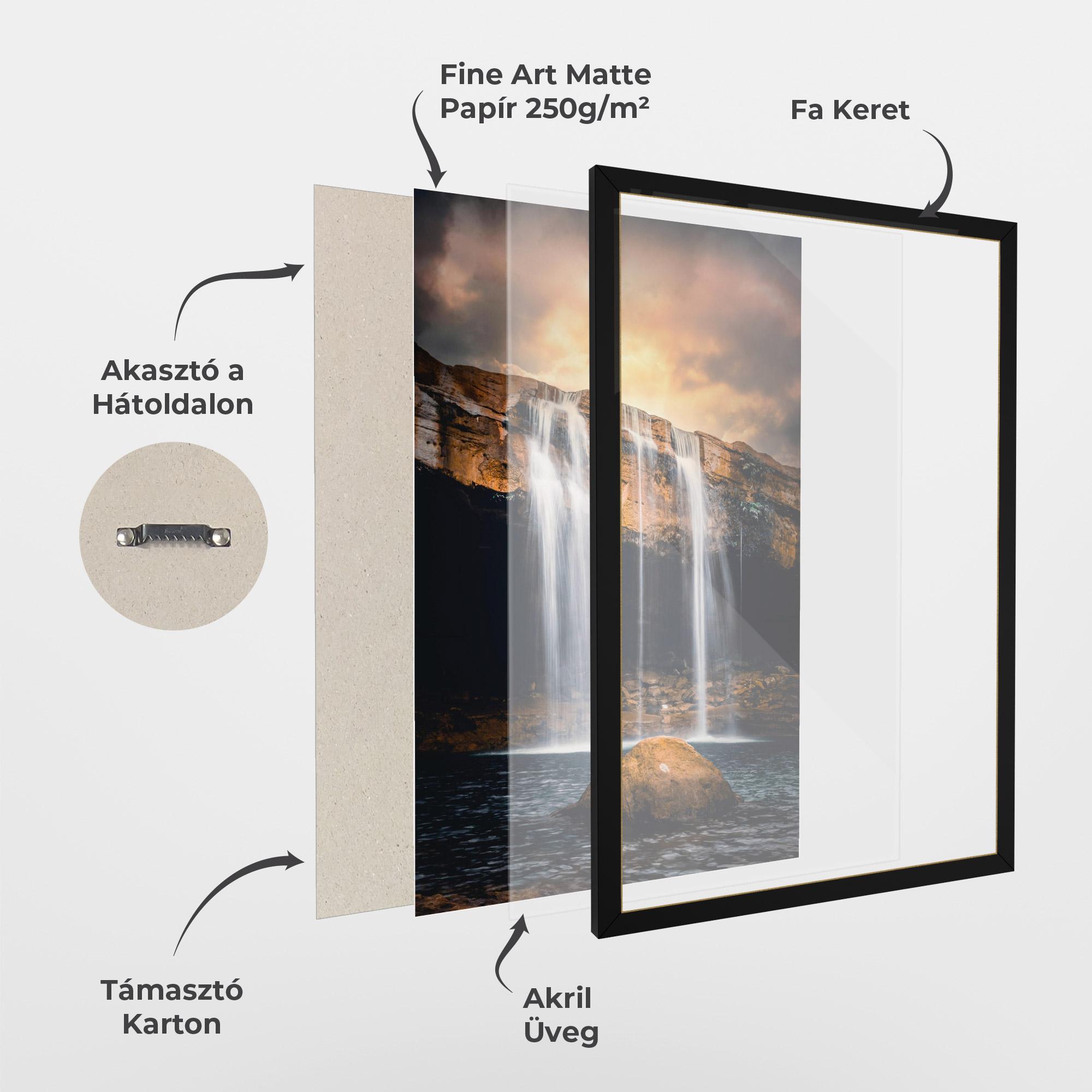 Keretezett Poszter Waterfall Place To Hide mockup 1