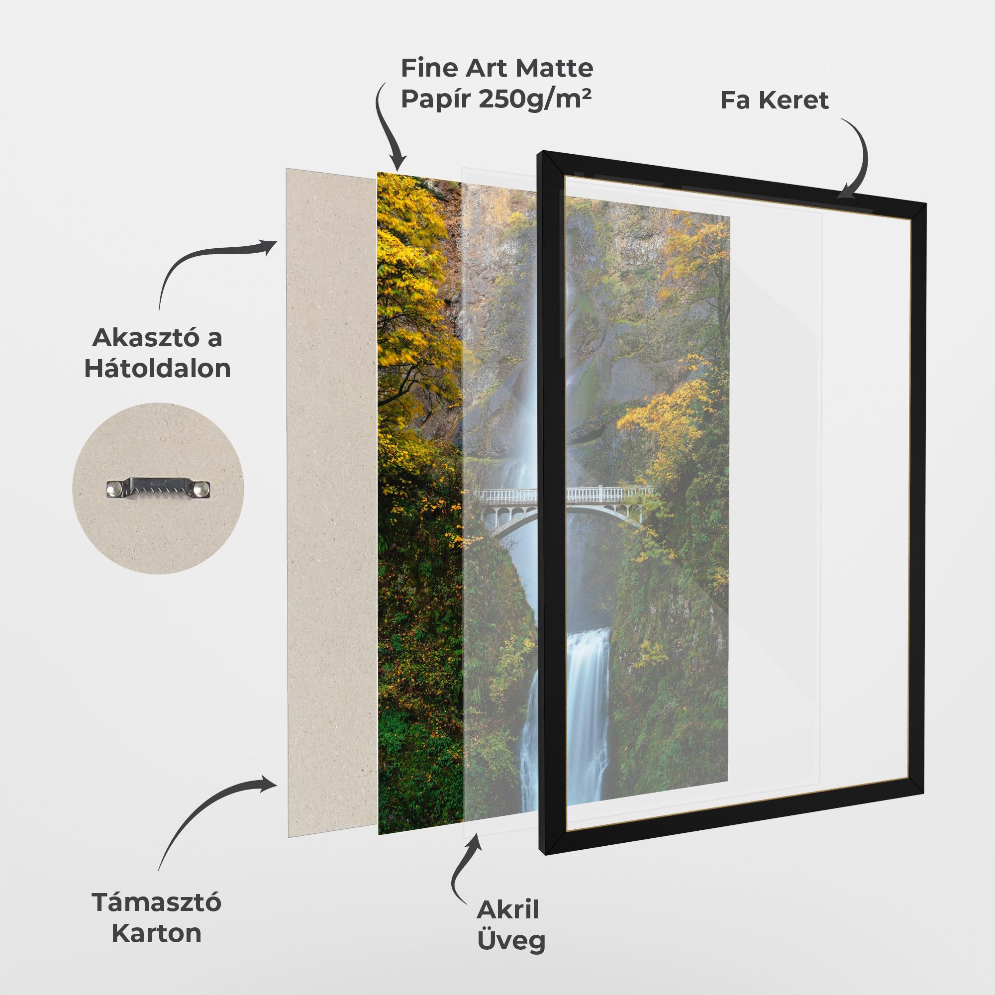 Keretezett Poszter Yellow Leaves Bridge mockup 1