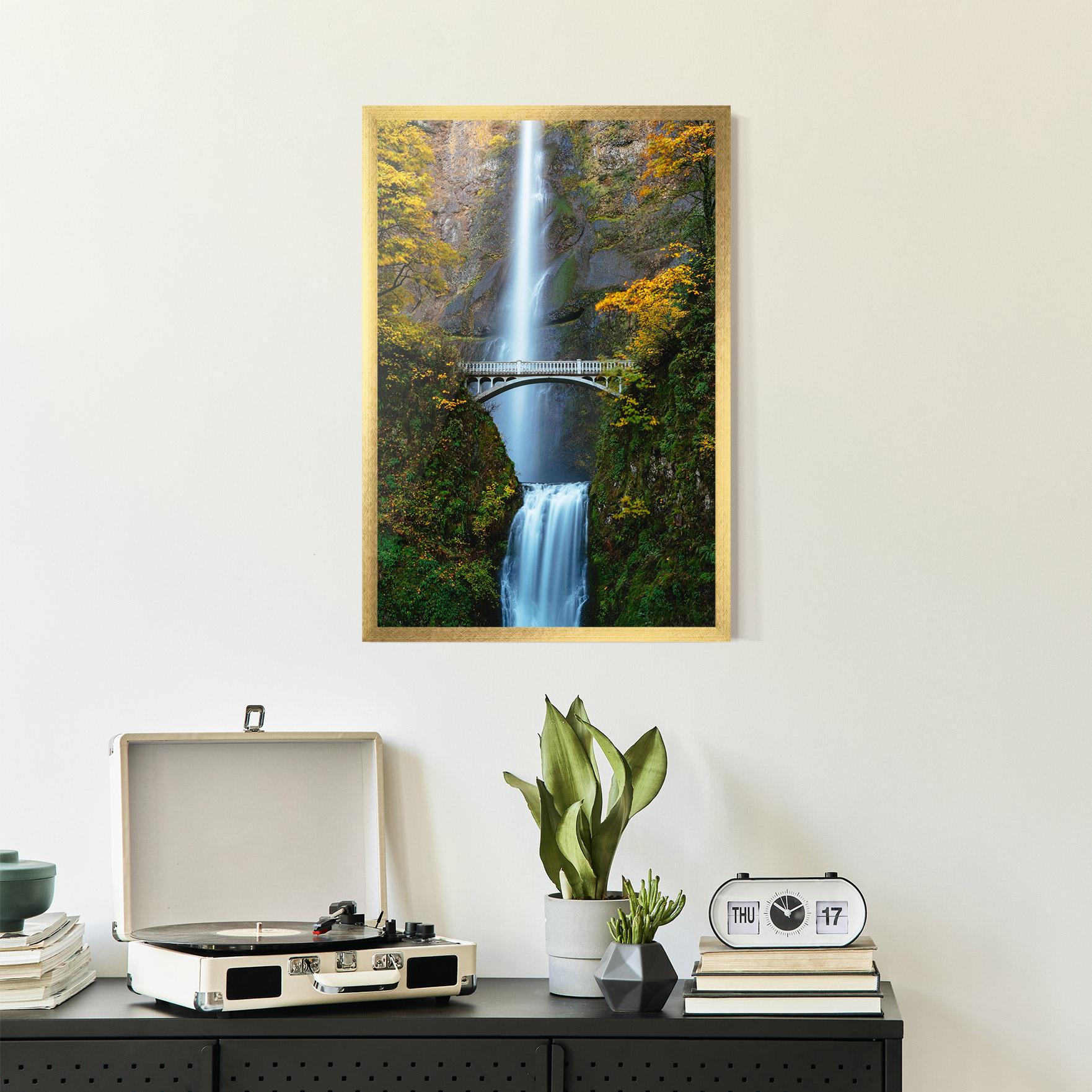 Keretezett Poszter Yellow Leaves Bridge mockup 2