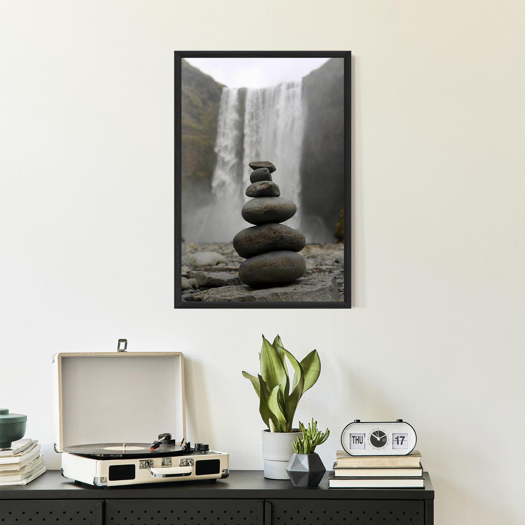 Keretezett Poszter Balanced Rocks Waterfall mockup 2