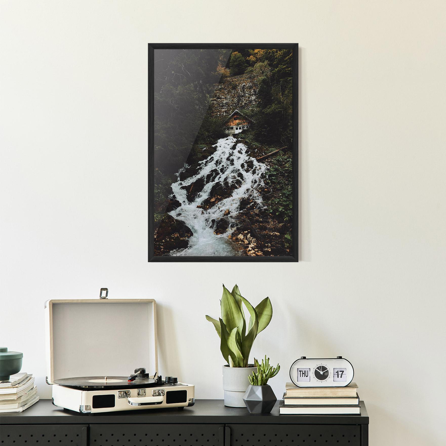 Keretezett Poszter Waterfall From Home mockup 2