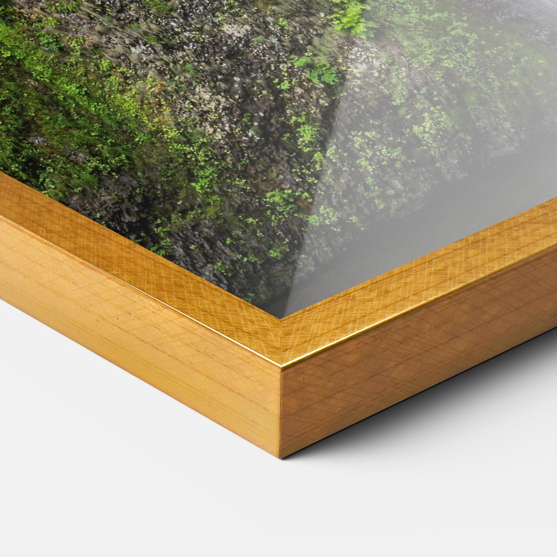 Keretezett Poszter Green Leaves Bridge View mockup 3