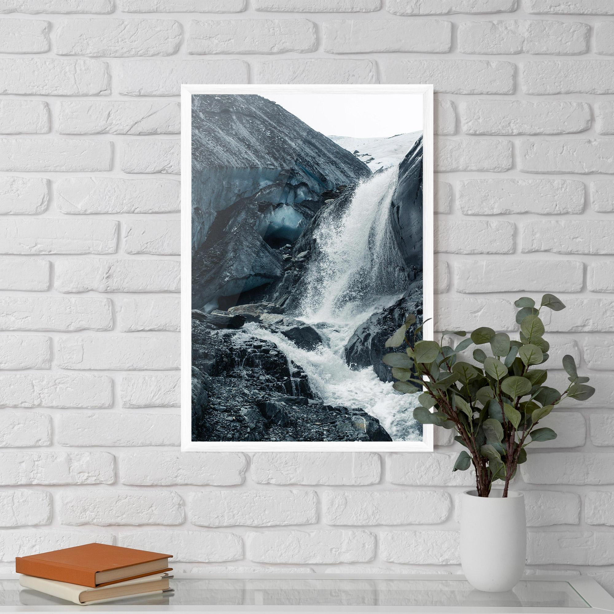 Keretezett Poszter Blue Rocks Waterfall mockup 5