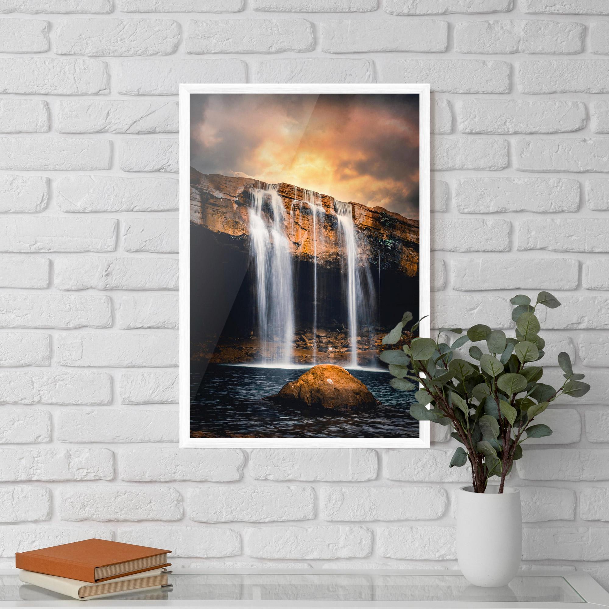 Keretezett Poszter Waterfall Place To Hide mockup 5