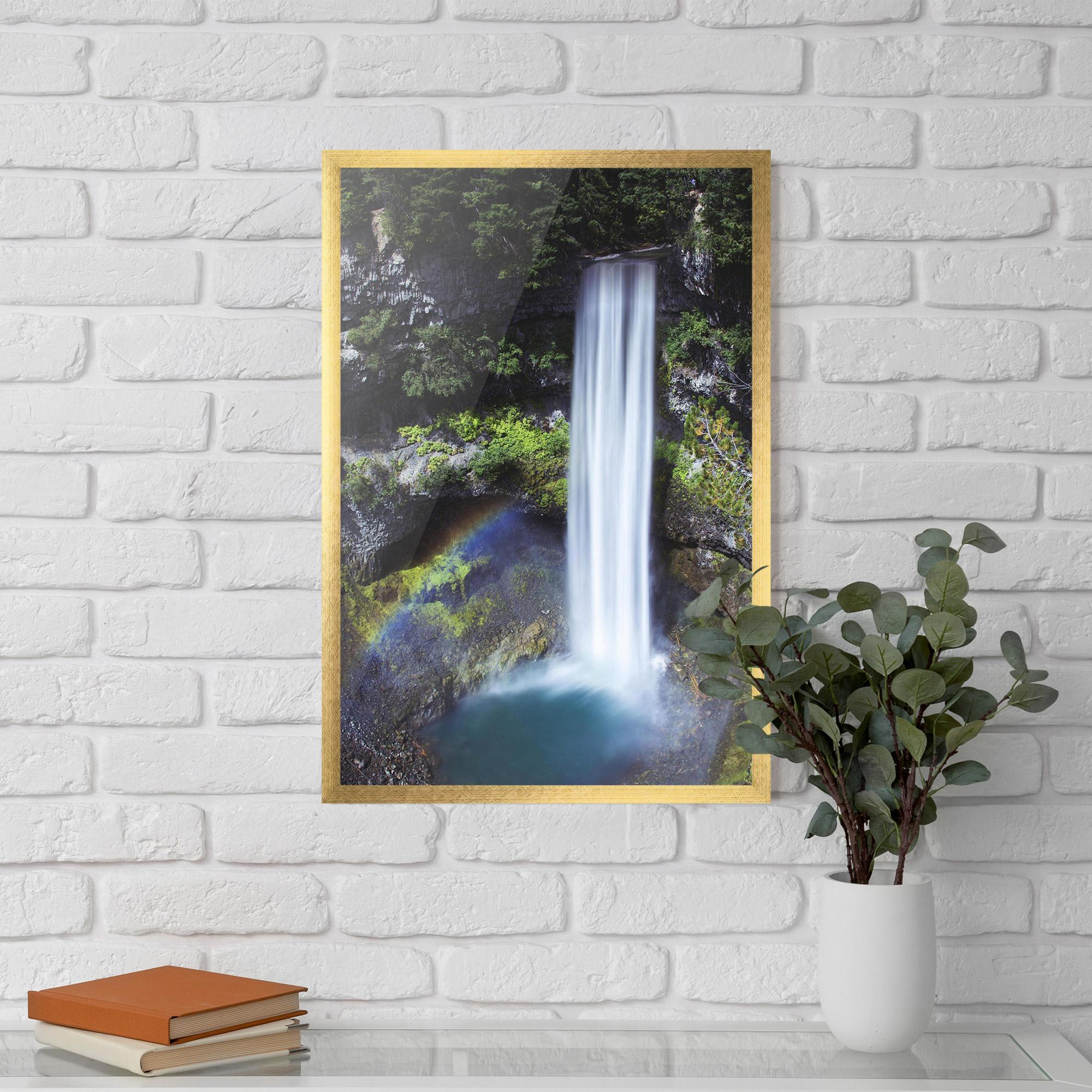 Keretezett Poszter Pretty Rainbow Waterfall mockup 5