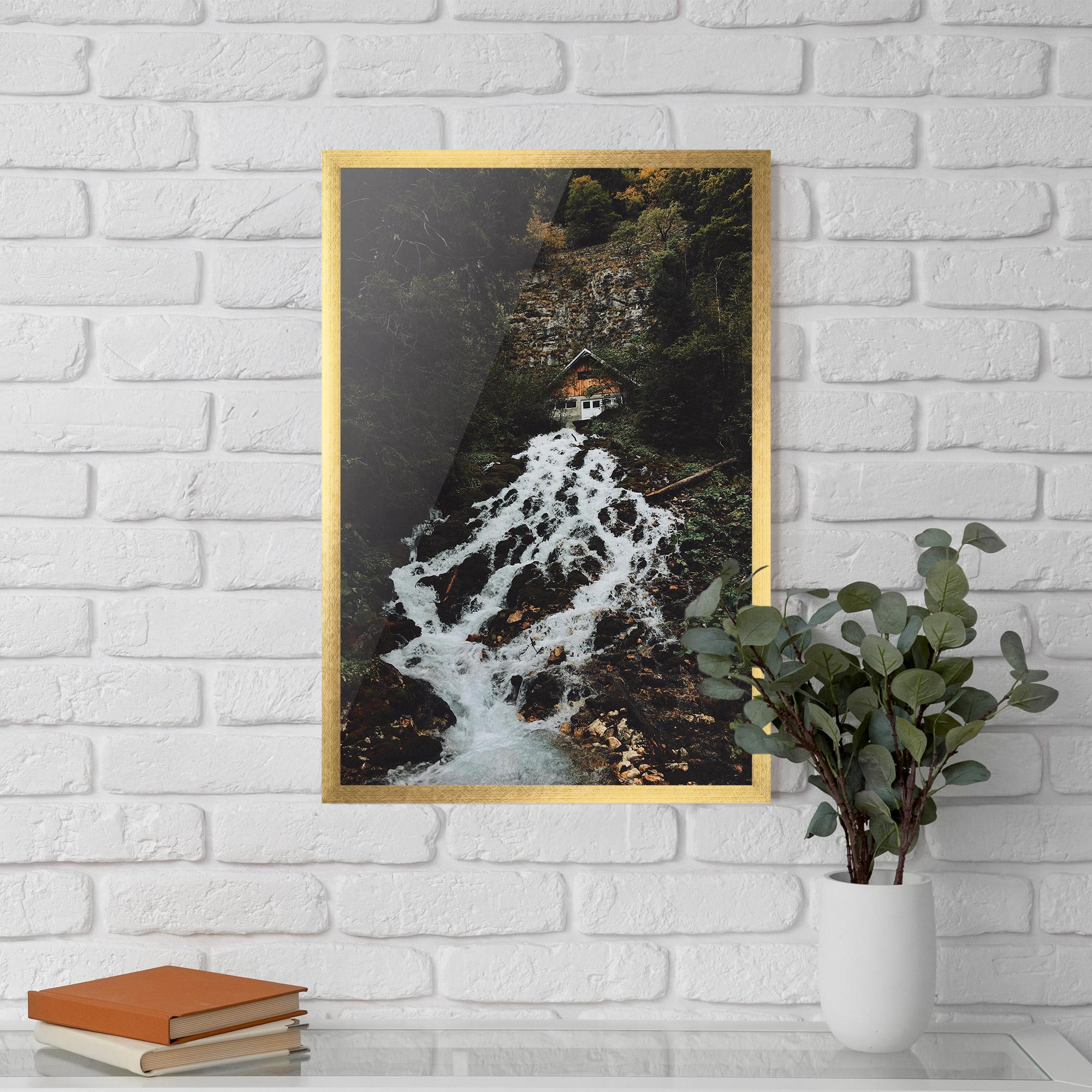 Keretezett Poszter Waterfall From Home mockup 5