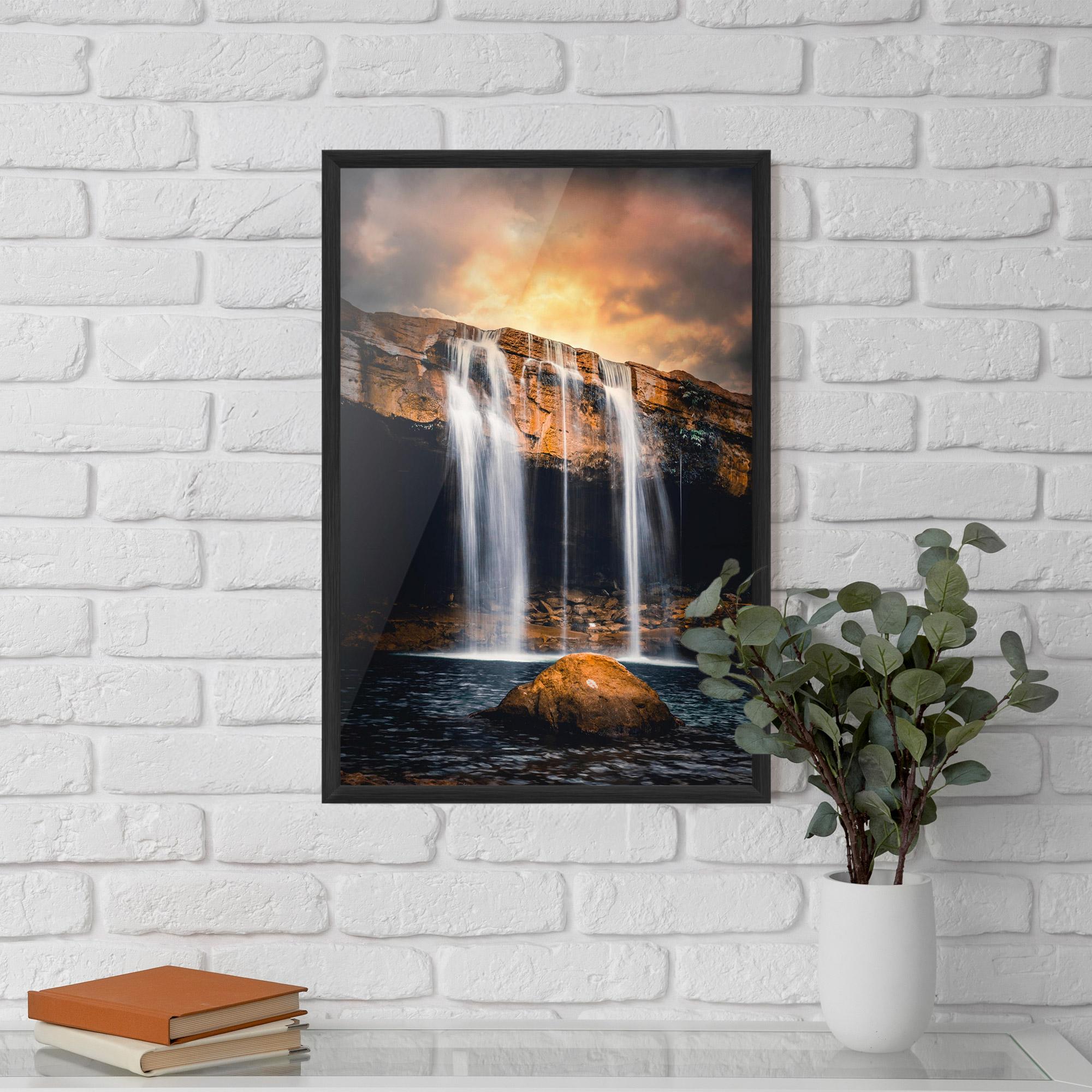 Keretezett Poszter Waterfall Place To Hide mockup 5