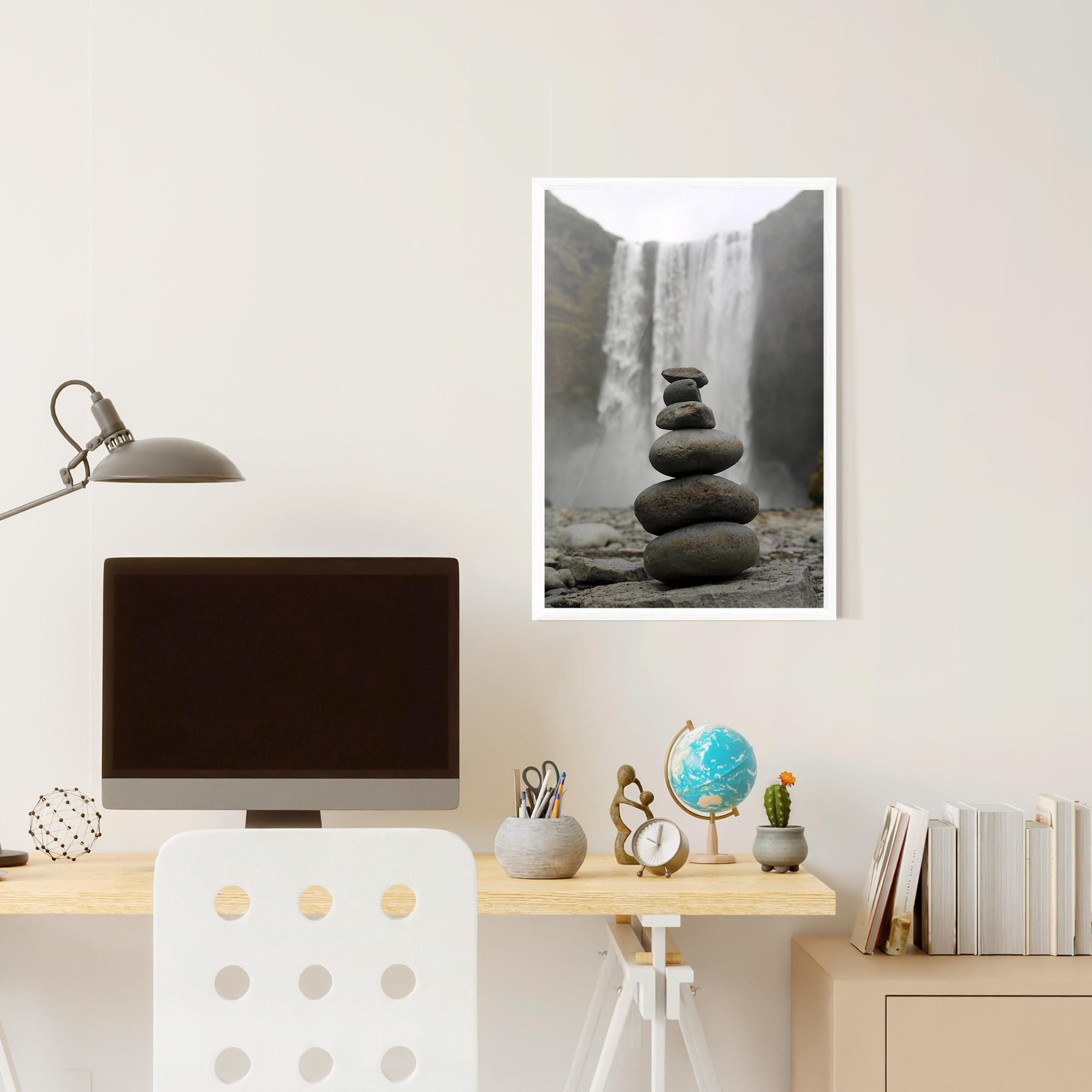 Keretezett Poszter Balanced Rocks Waterfall mockup 6