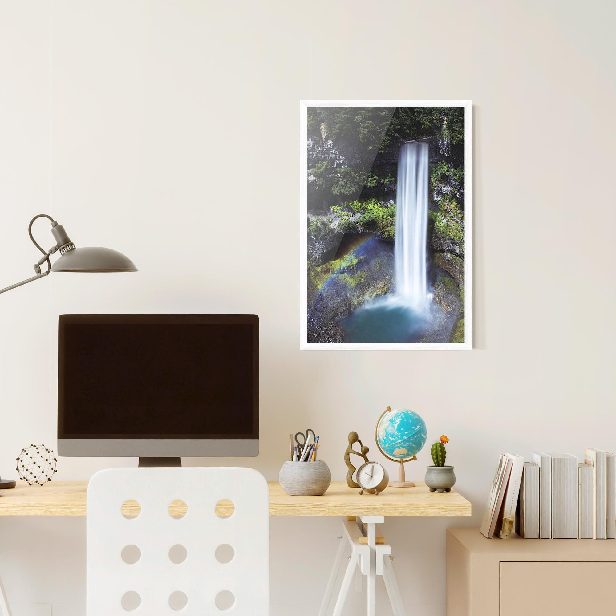 Keretezett Poszter Pretty Rainbow Waterfall mockup 6