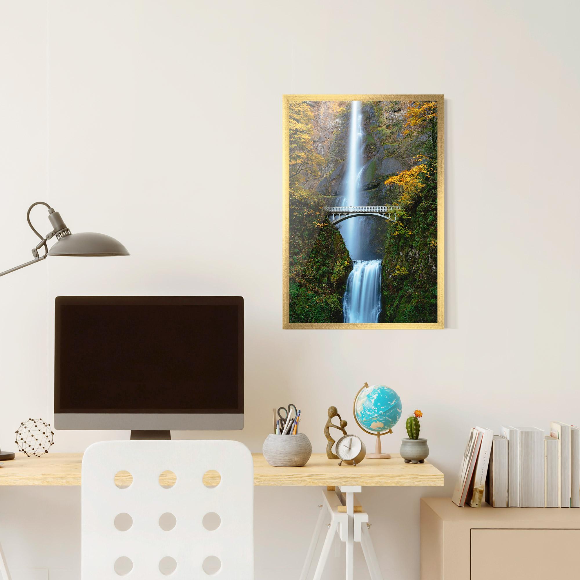 Keretezett Poszter Yellow Leaves Bridge mockup 6