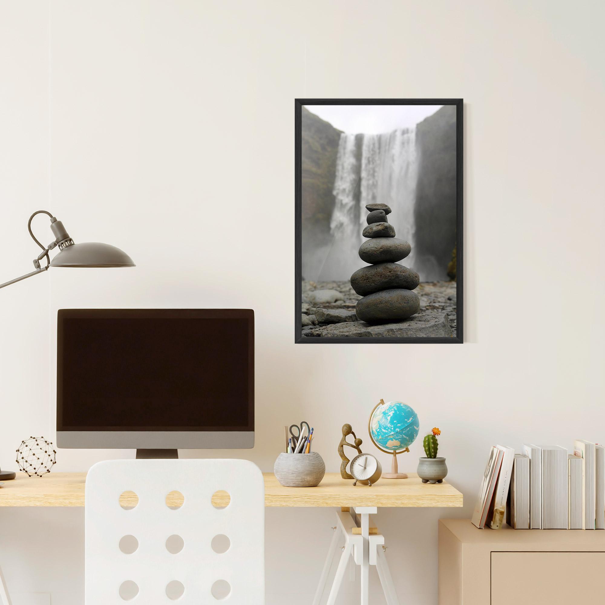 Keretezett Poszter Balanced Rocks Waterfall mockup 6