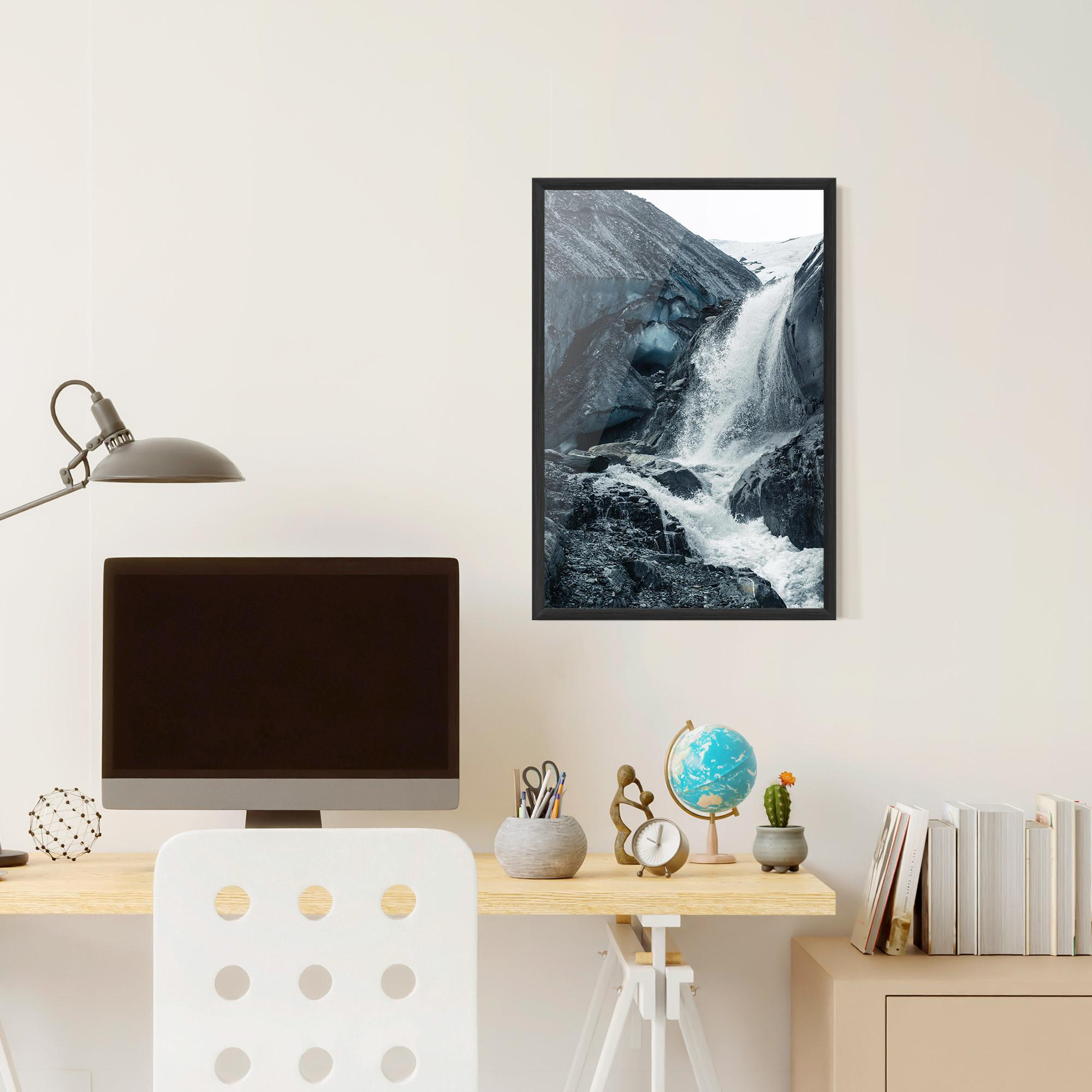 Keretezett Poszter Blue Rocks Waterfall mockup 6