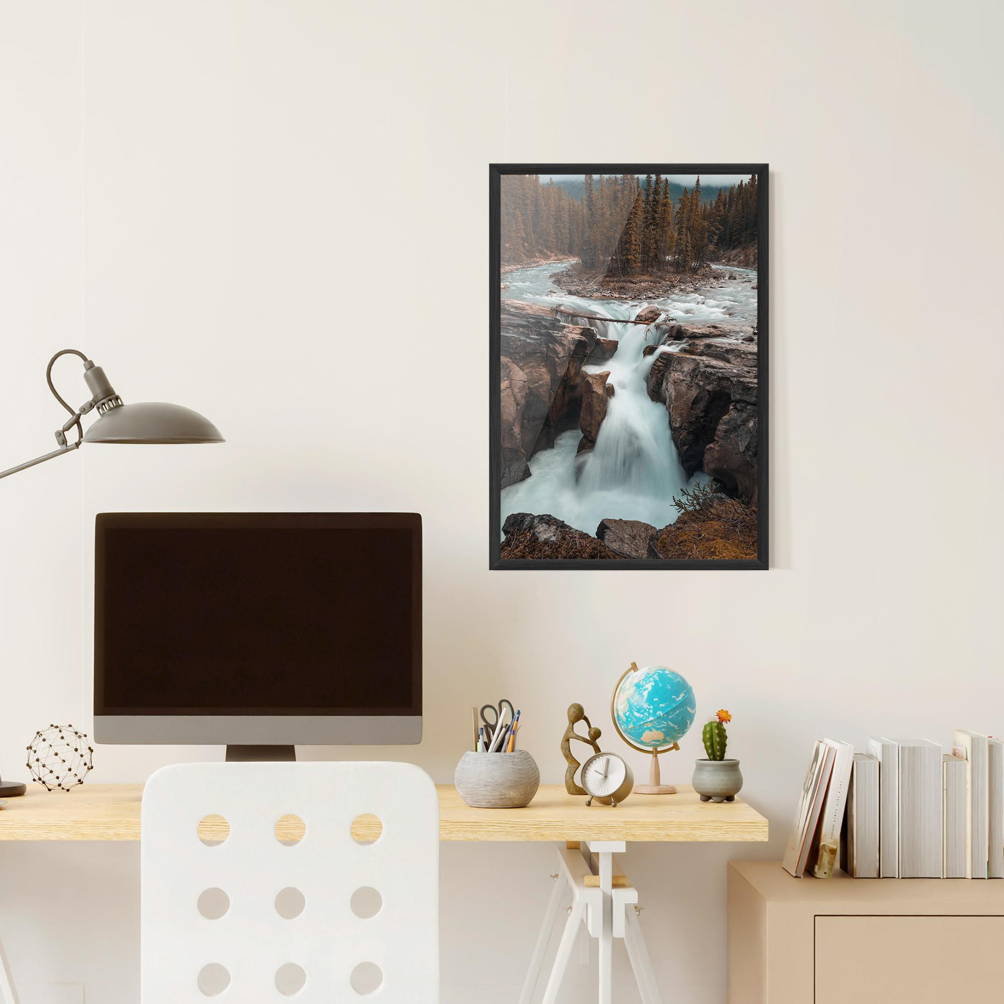 Keretezett Poszter Orange Trees Waterfall mockup 6