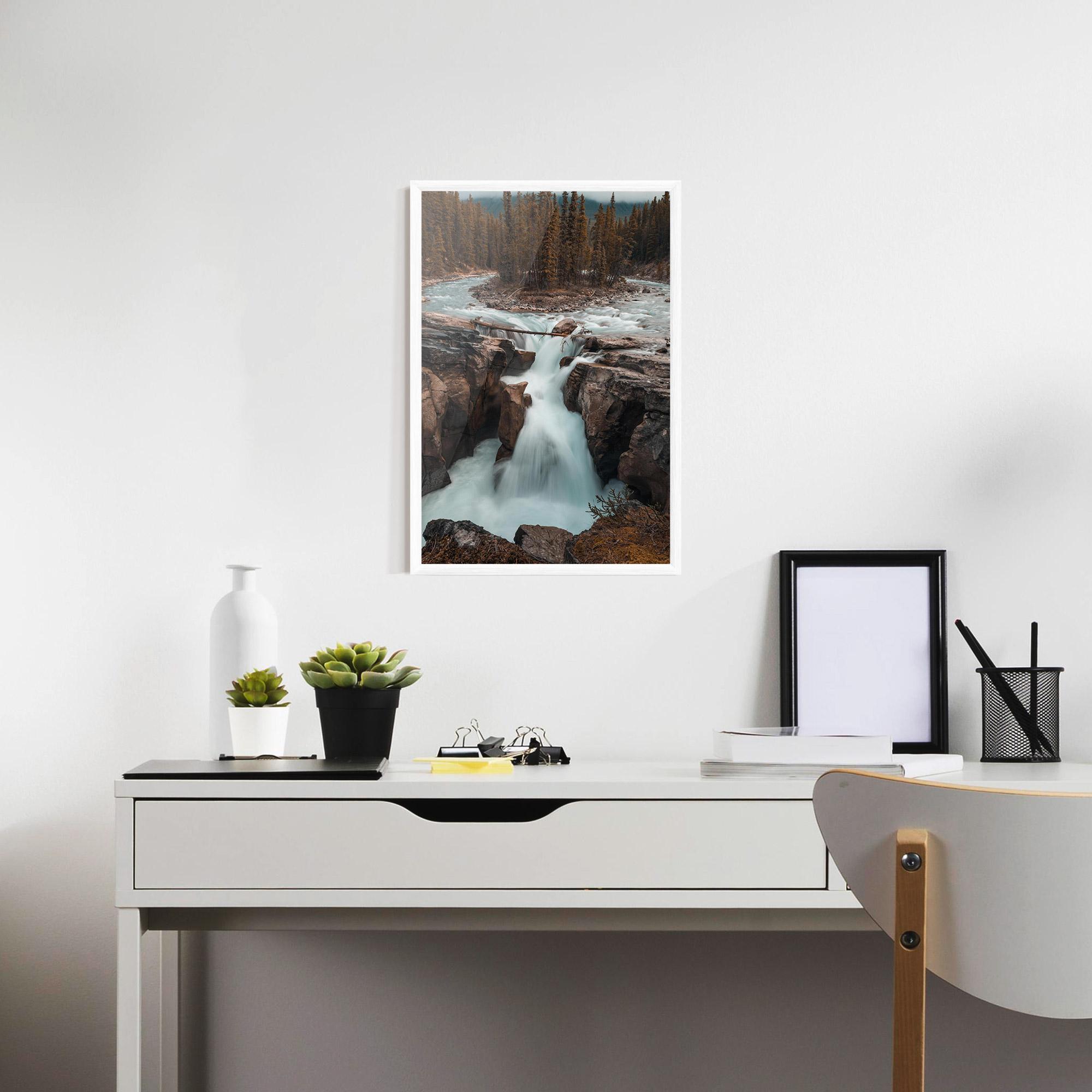 Keretezett Poszter Orange Trees Waterfall mockup 7