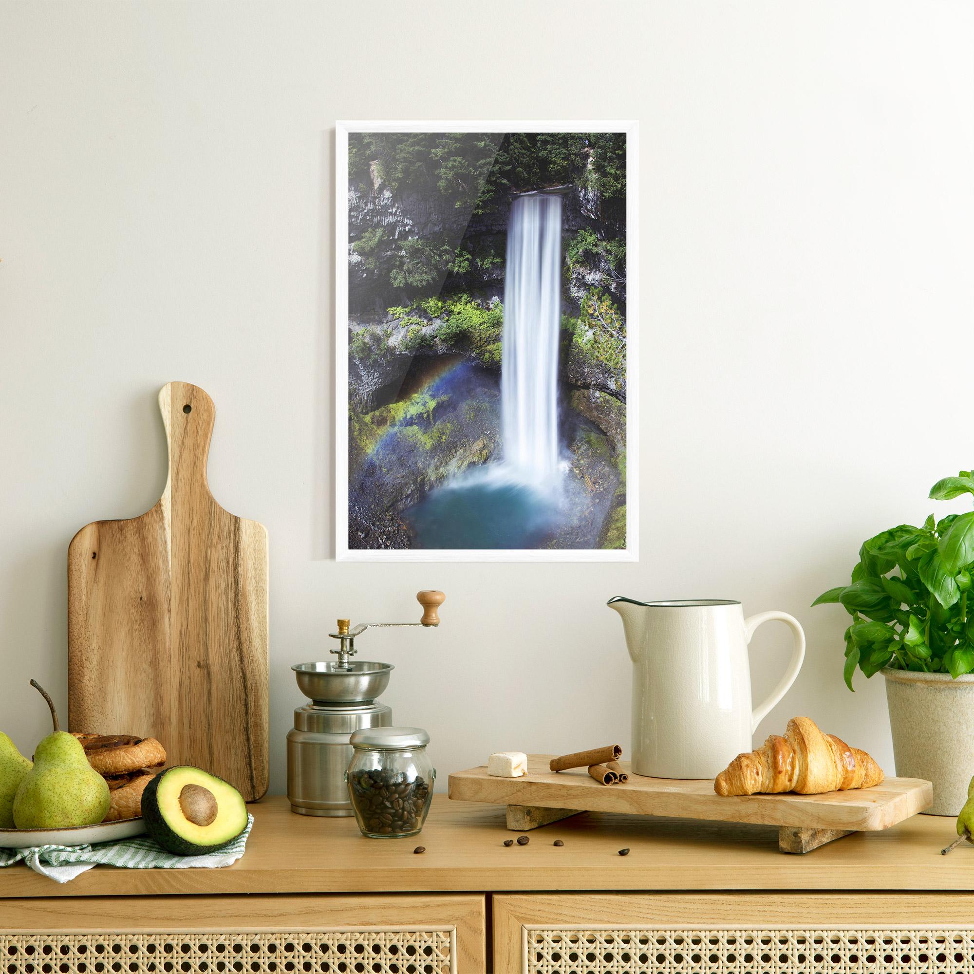 Keretezett Poszter Pretty Rainbow Waterfall mockup 8