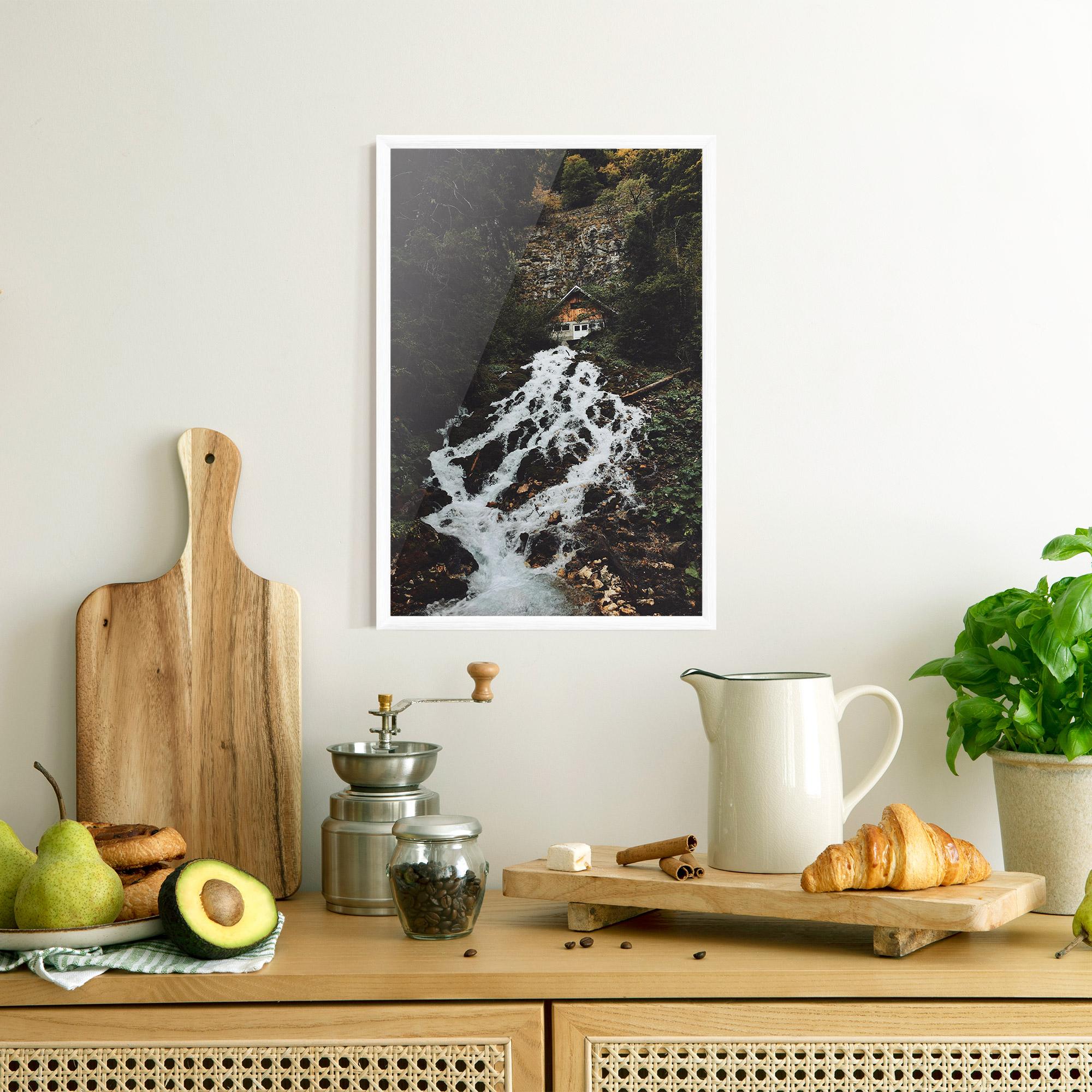 Keretezett Poszter Waterfall From Home mockup 8