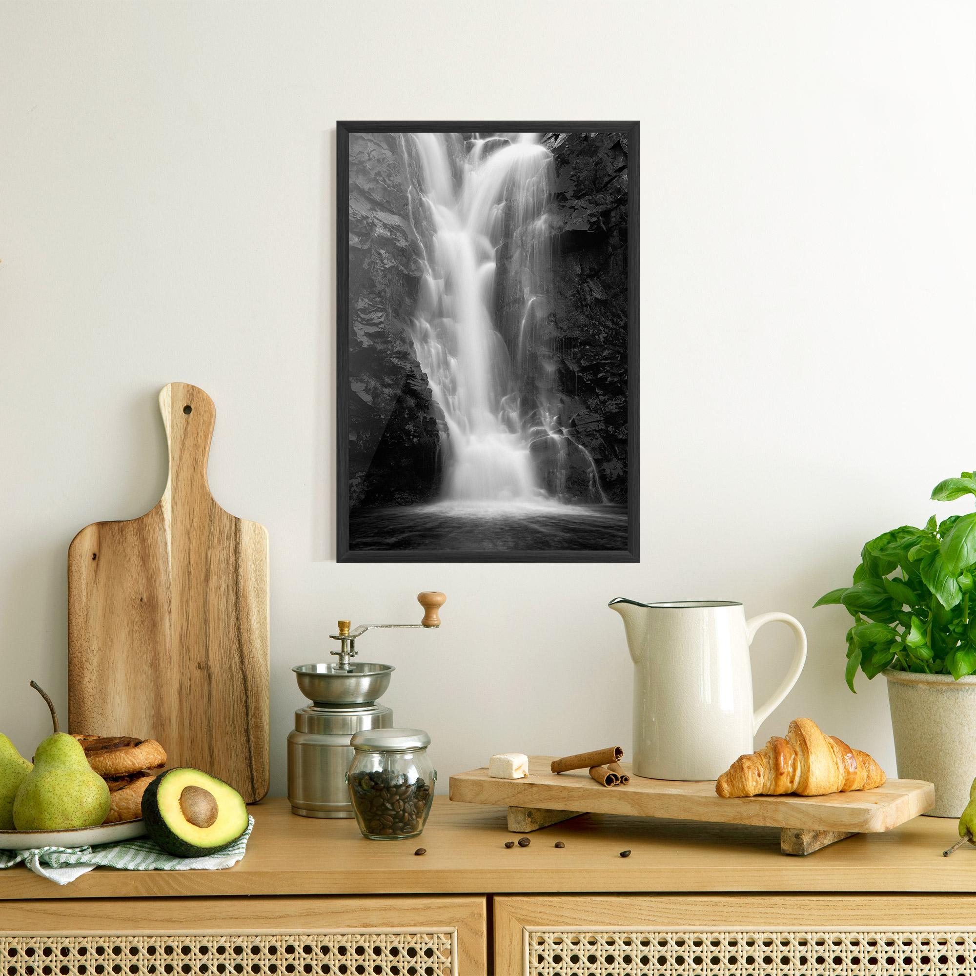 Keretezett Poszter Black Rock Waterfall View mockup 8