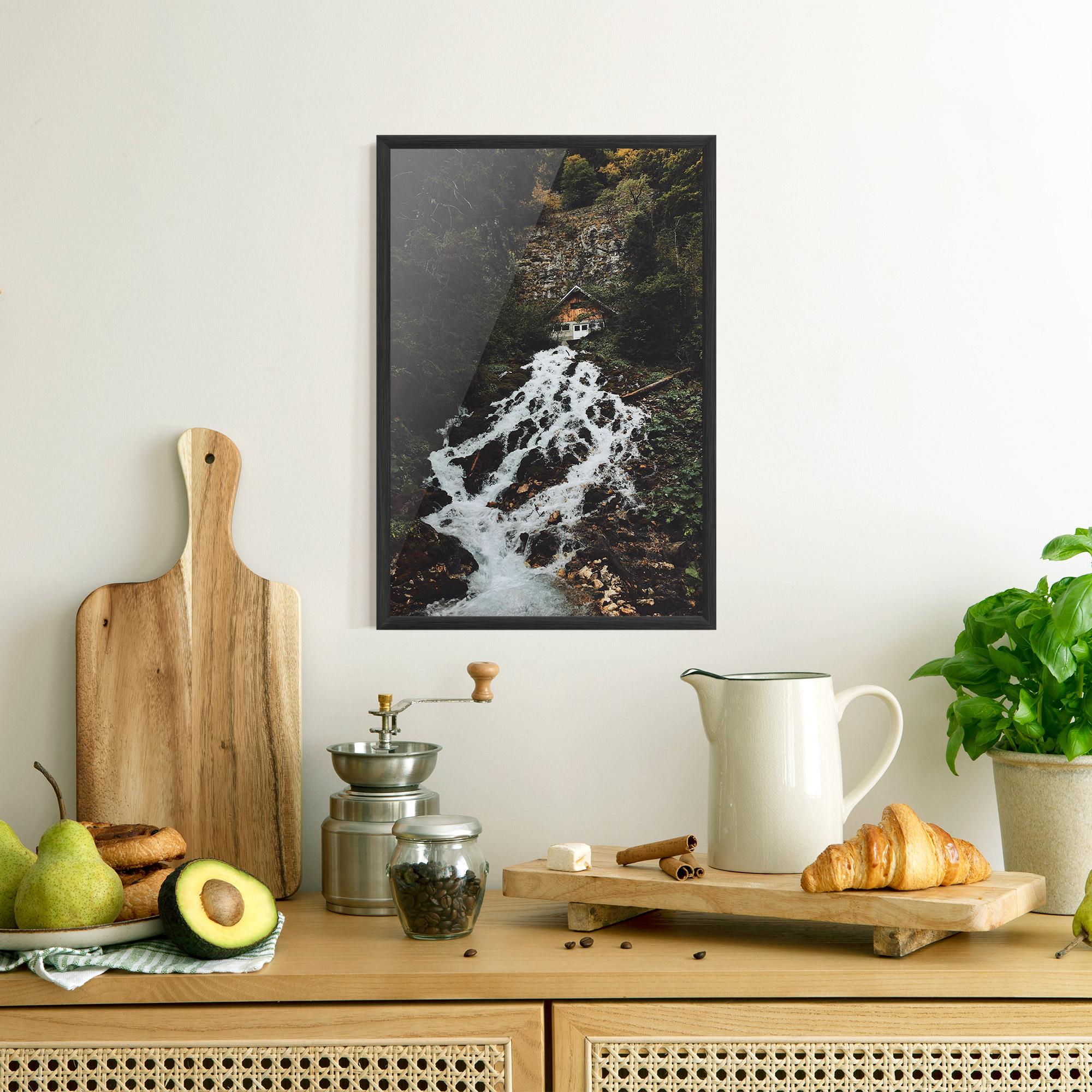 Keretezett Poszter Waterfall From Home mockup 8