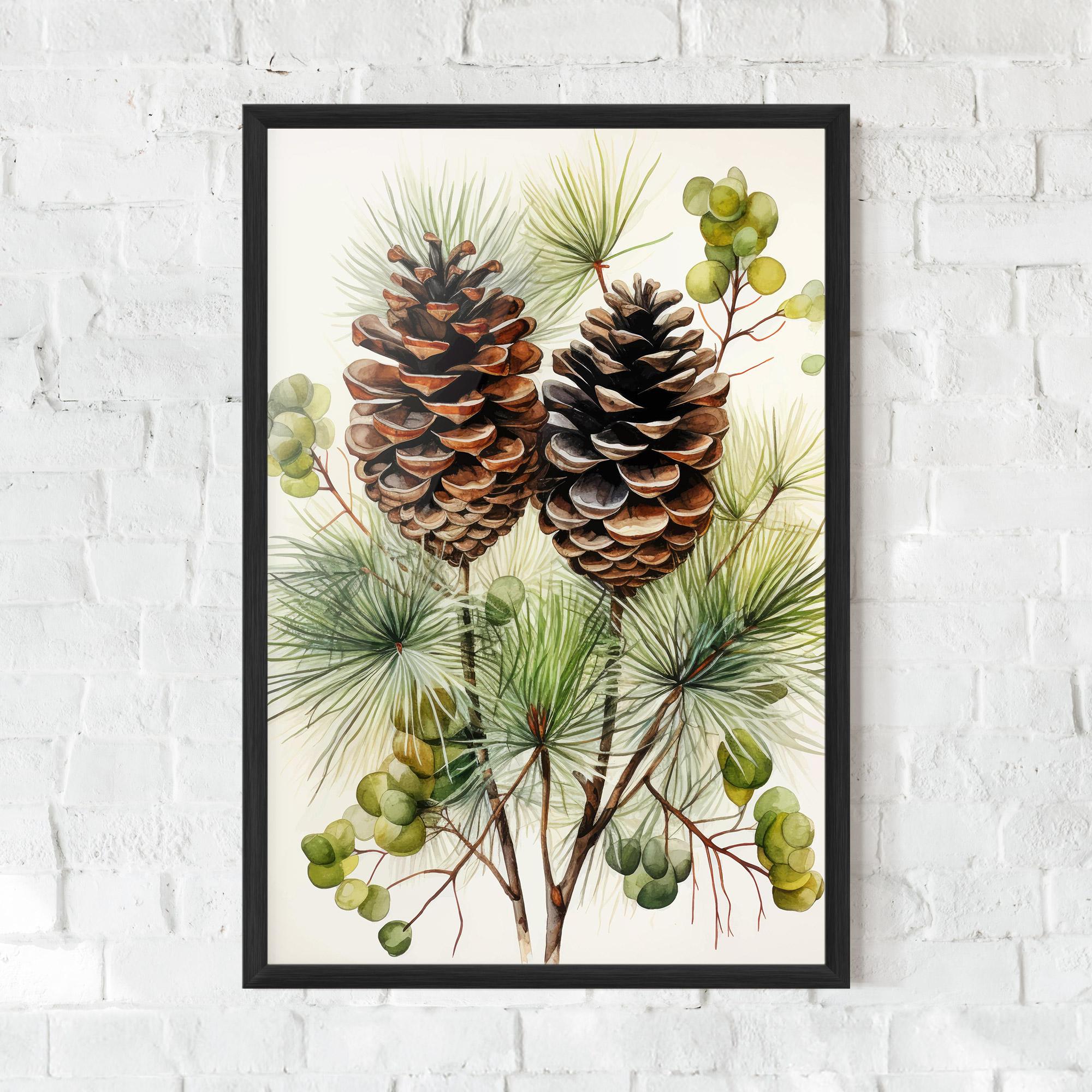 Keretezett Poszter Brown Cones mockup 0