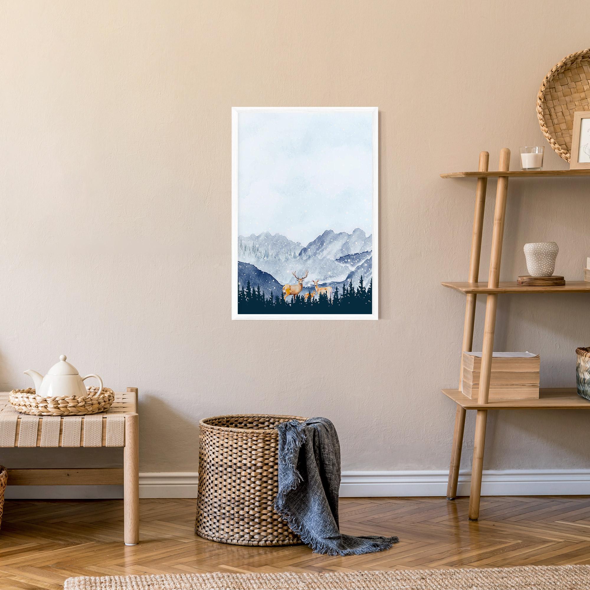 Keretezett Poszter Winter Deers mockup 9