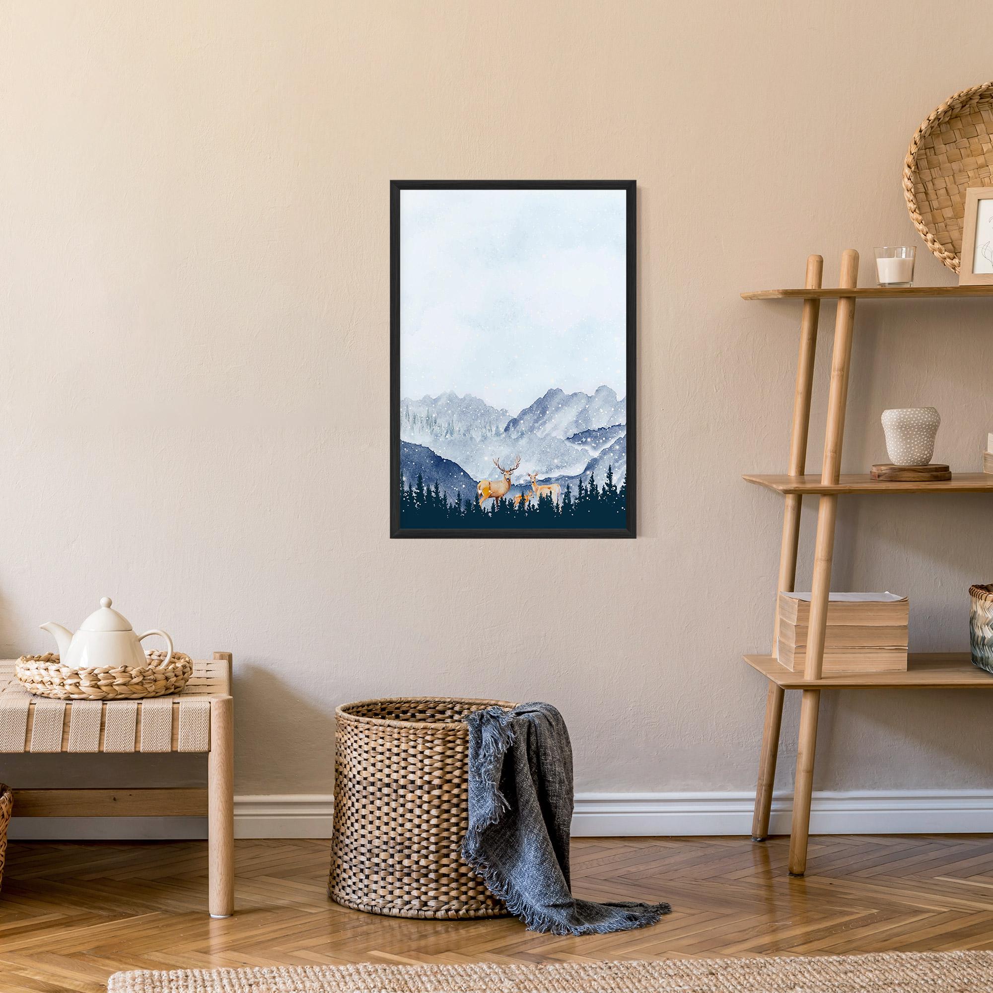 Keretezett Poszter Winter Deers mockup 9